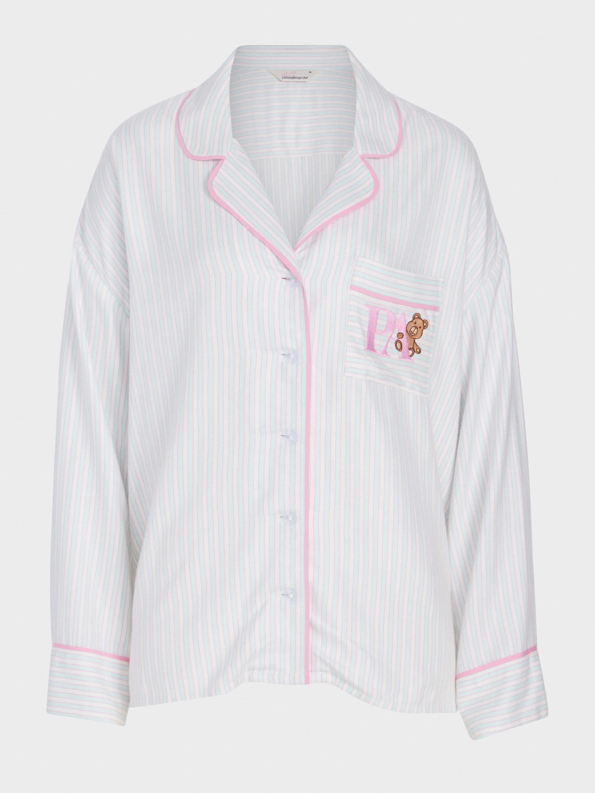 Mint Candy Stripe Viscose Flannelette Long Sleeve Shirt multi