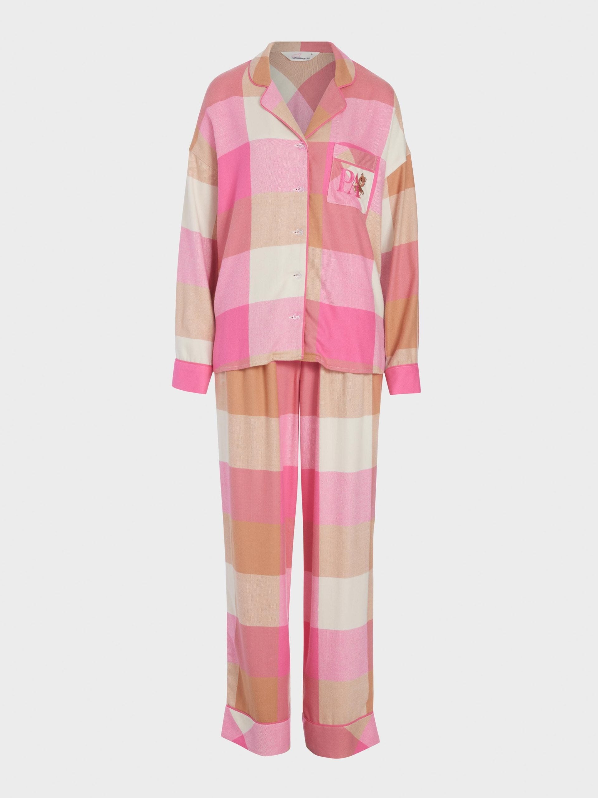Pink & Caramel Buffalo Check Bamboo Flannelette Pj Set multi