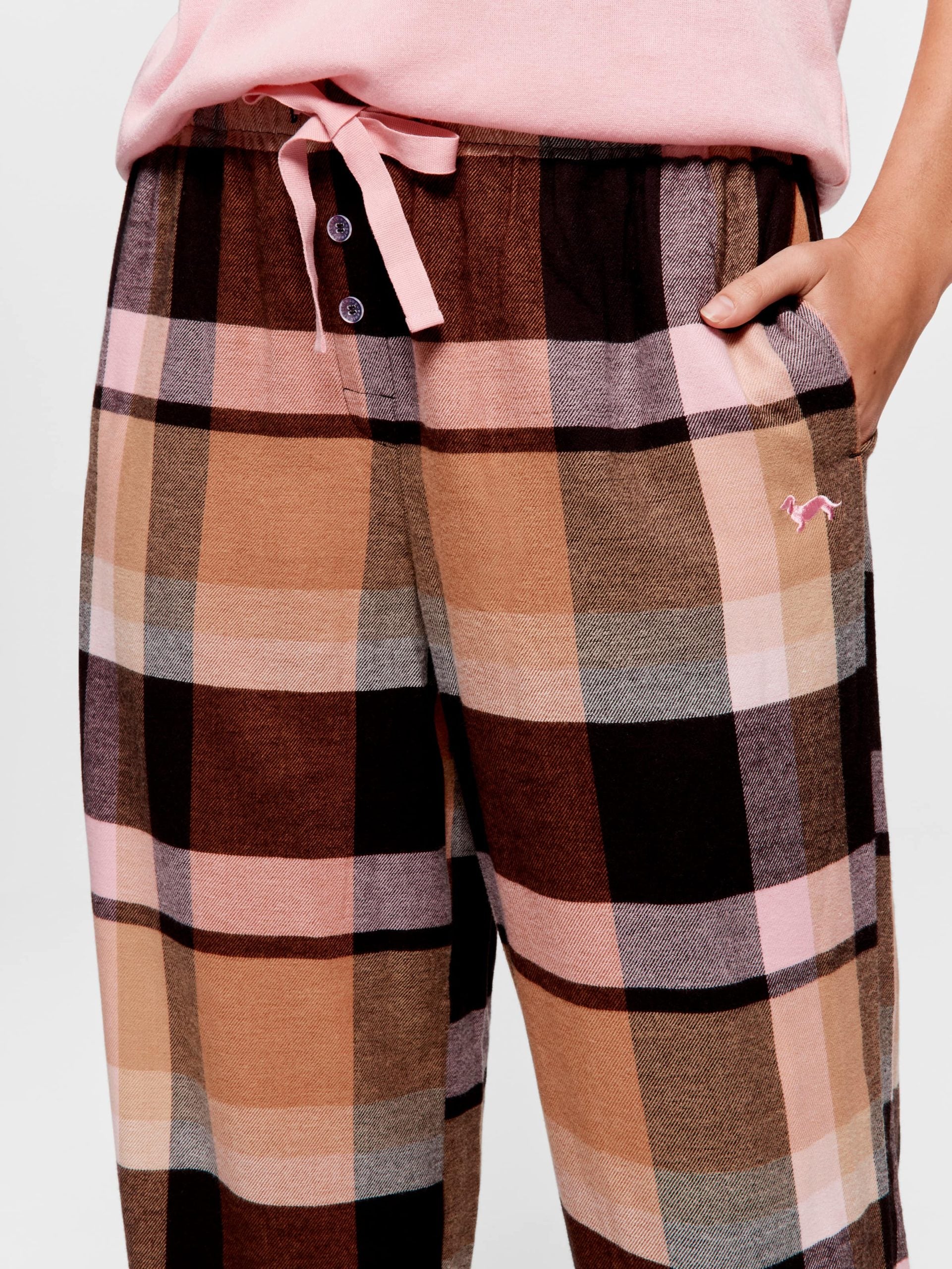 Nougat Check Bamboo Flannelette Classic Pj Pant multi