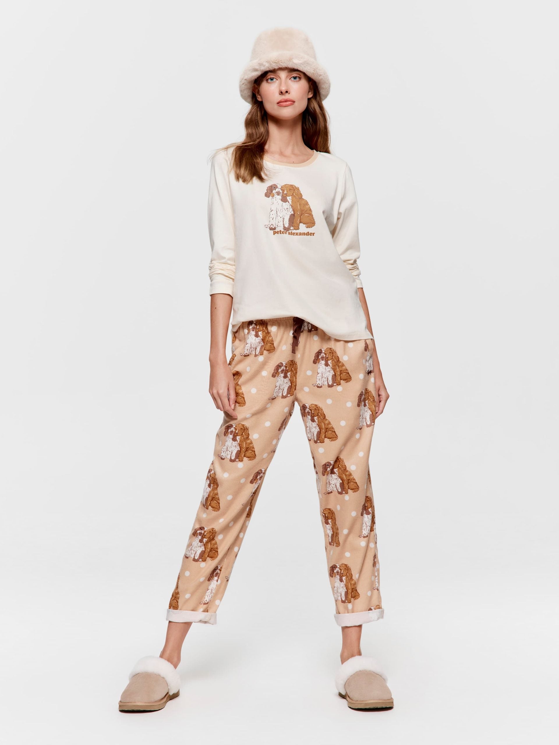 Puppy Love Bamboo Flannelette Roll Up Pj Pant Multi