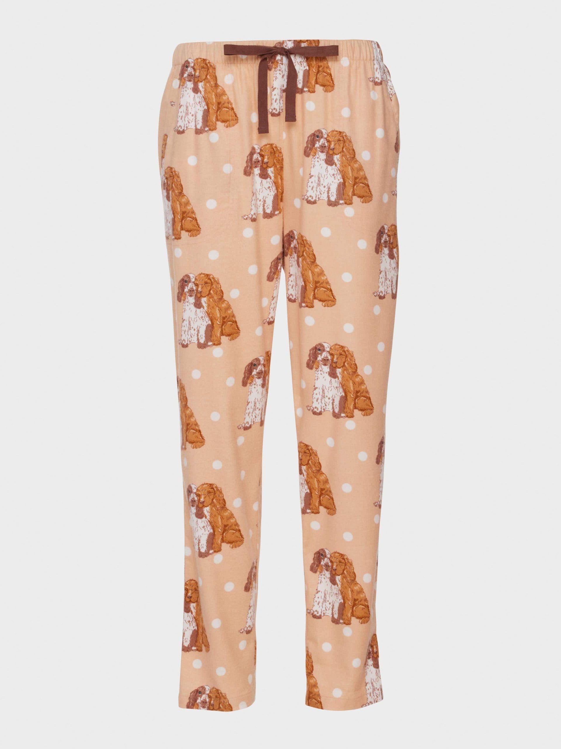 Puppy Love Bamboo Flannelette Roll Up Pj Pant Multi