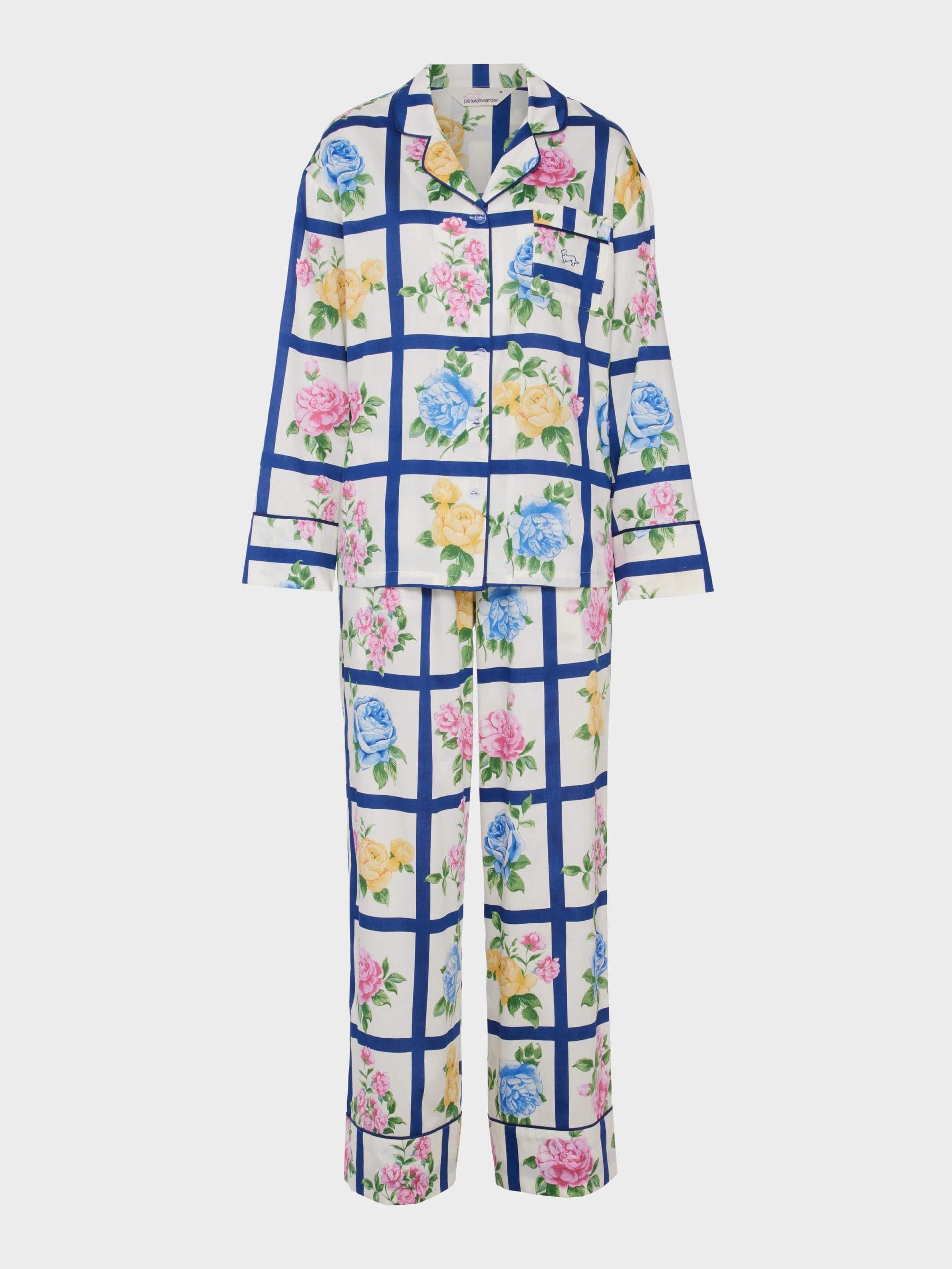 Botanical Tile Soft Cotton Long Pj Set multi