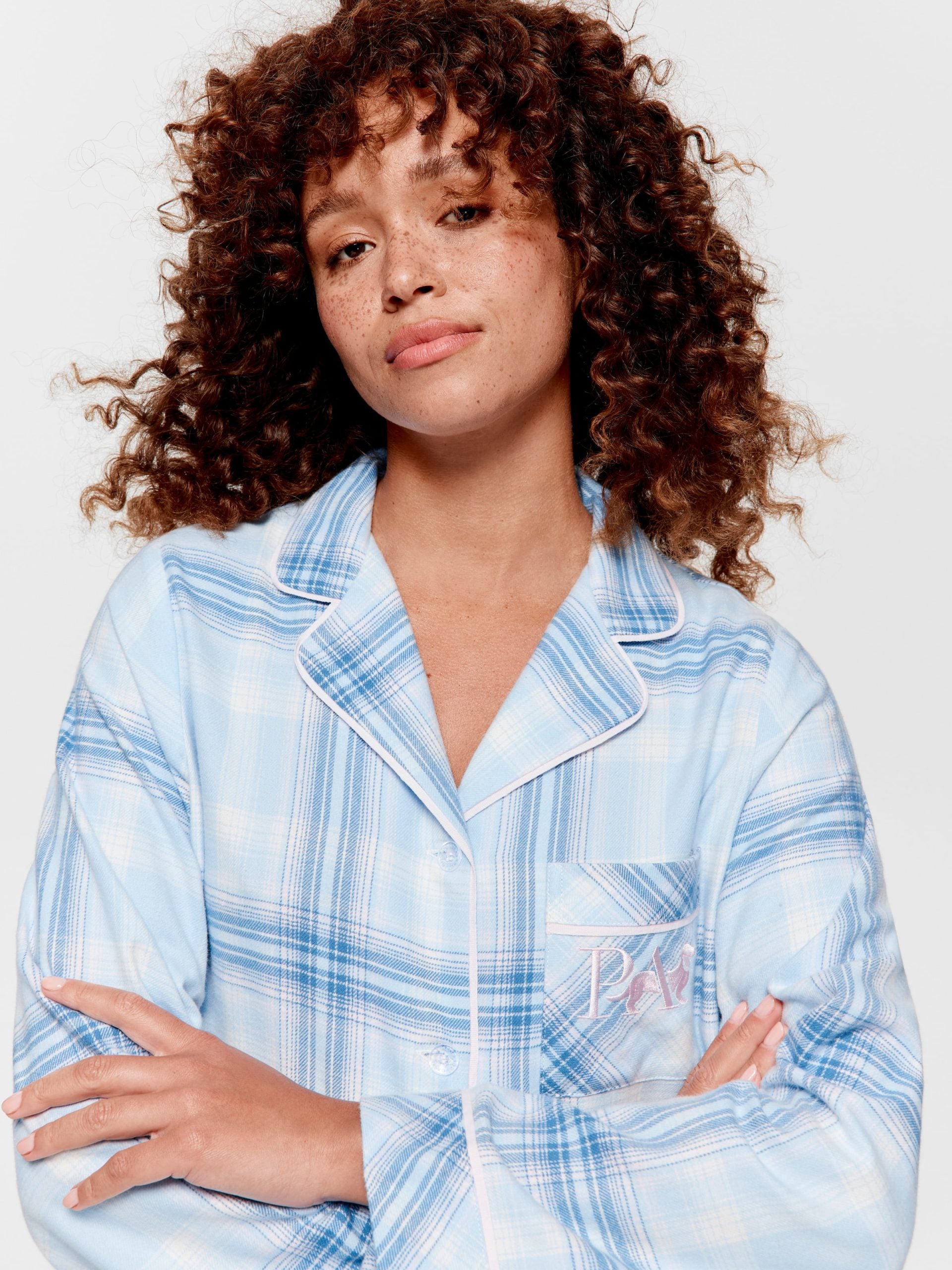 Blue Check Flannelette Classic Pj Set multi