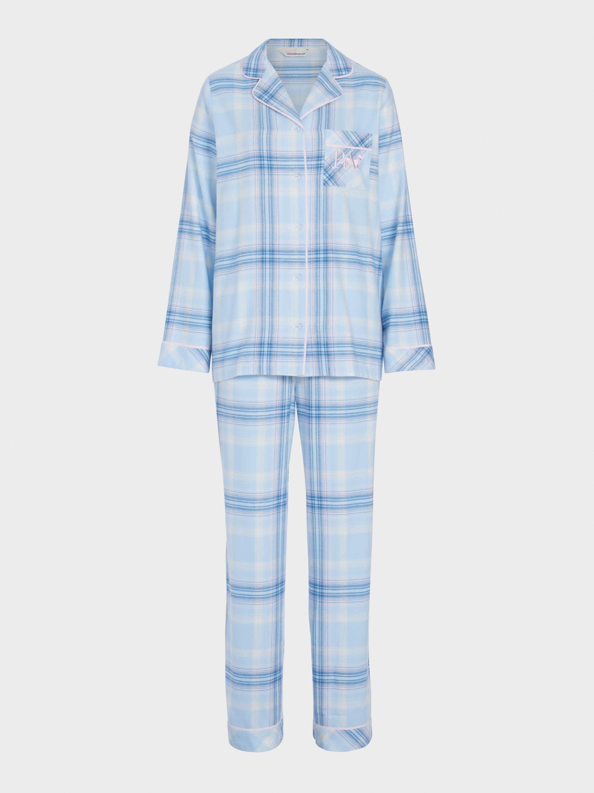 Blue Check Flannelette Classic Pj Set multi