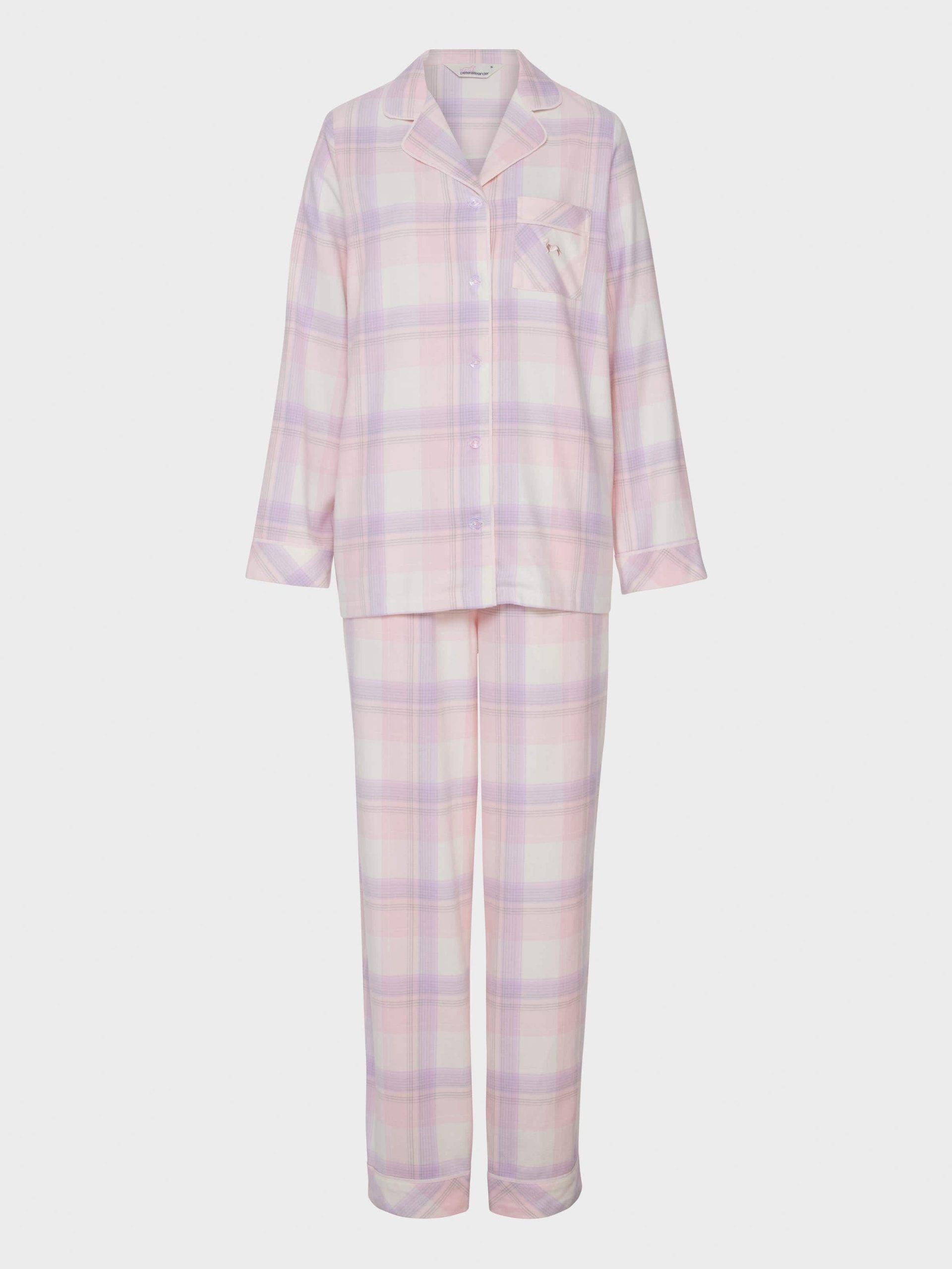 Pink & Lilac Check Flannelette Classic Pj Set multi