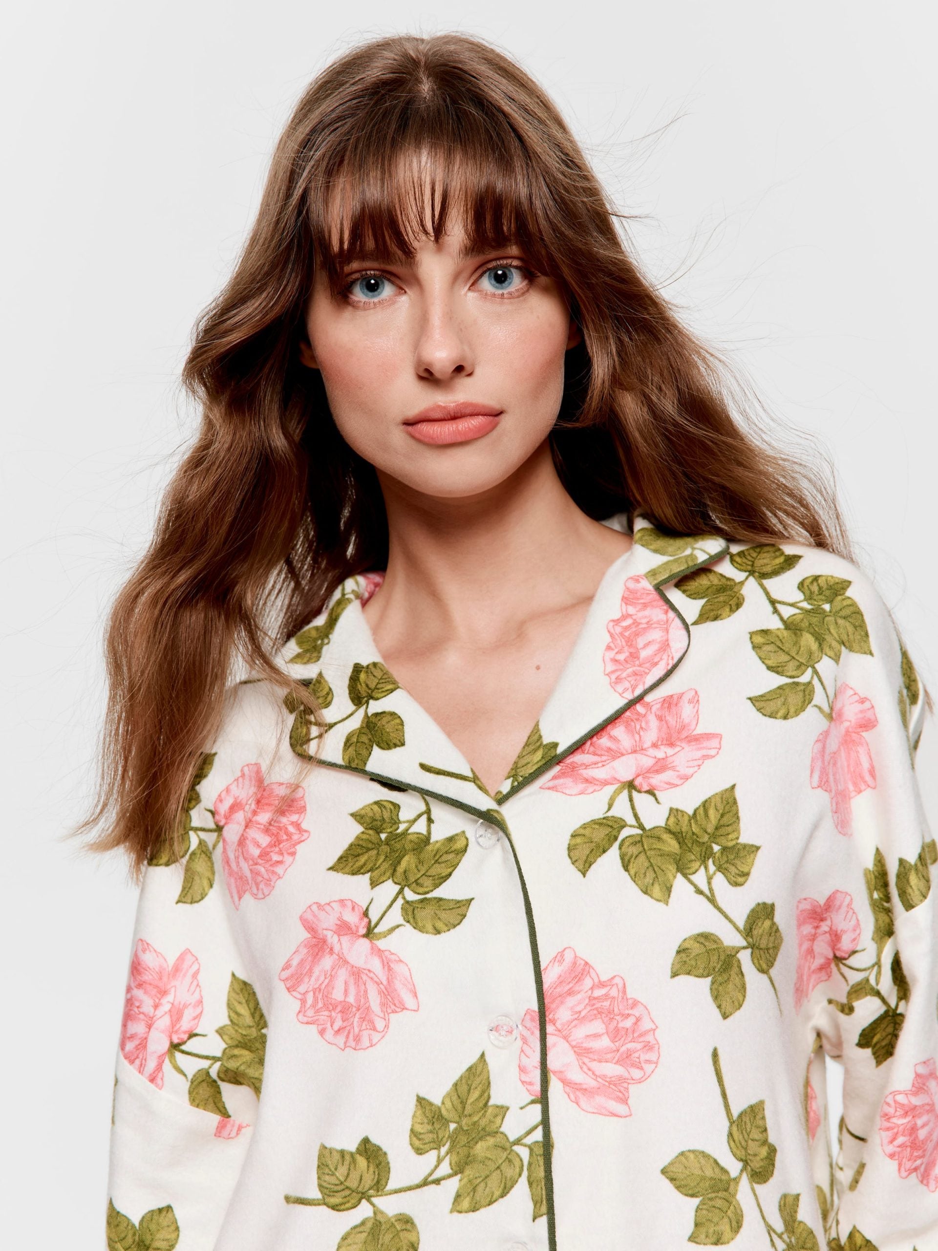 Pretty Rose Bamboo Flannelette Classic Pj Set multi