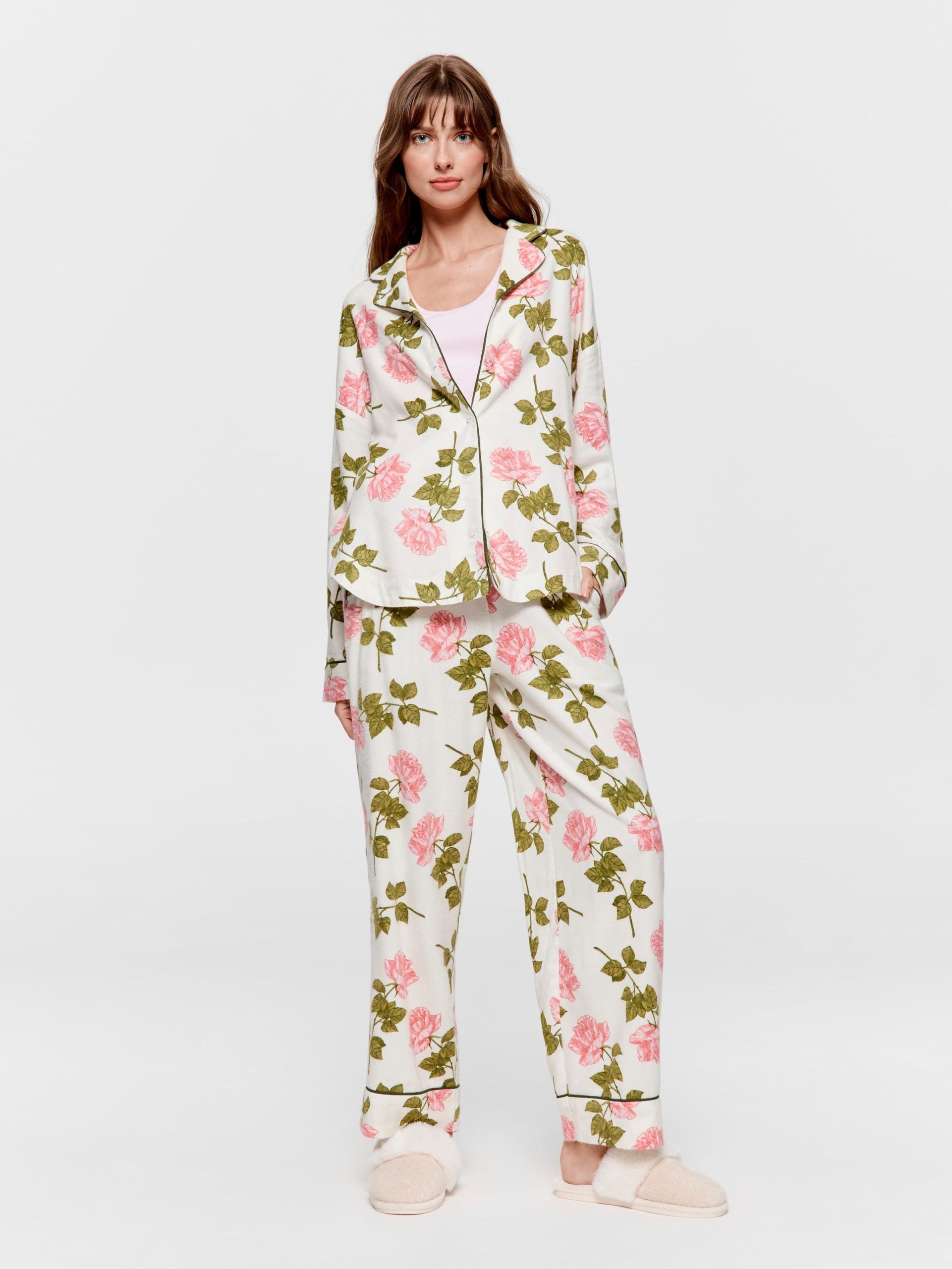 Pretty Rose Bamboo Flannelette Classic Pj Set multi