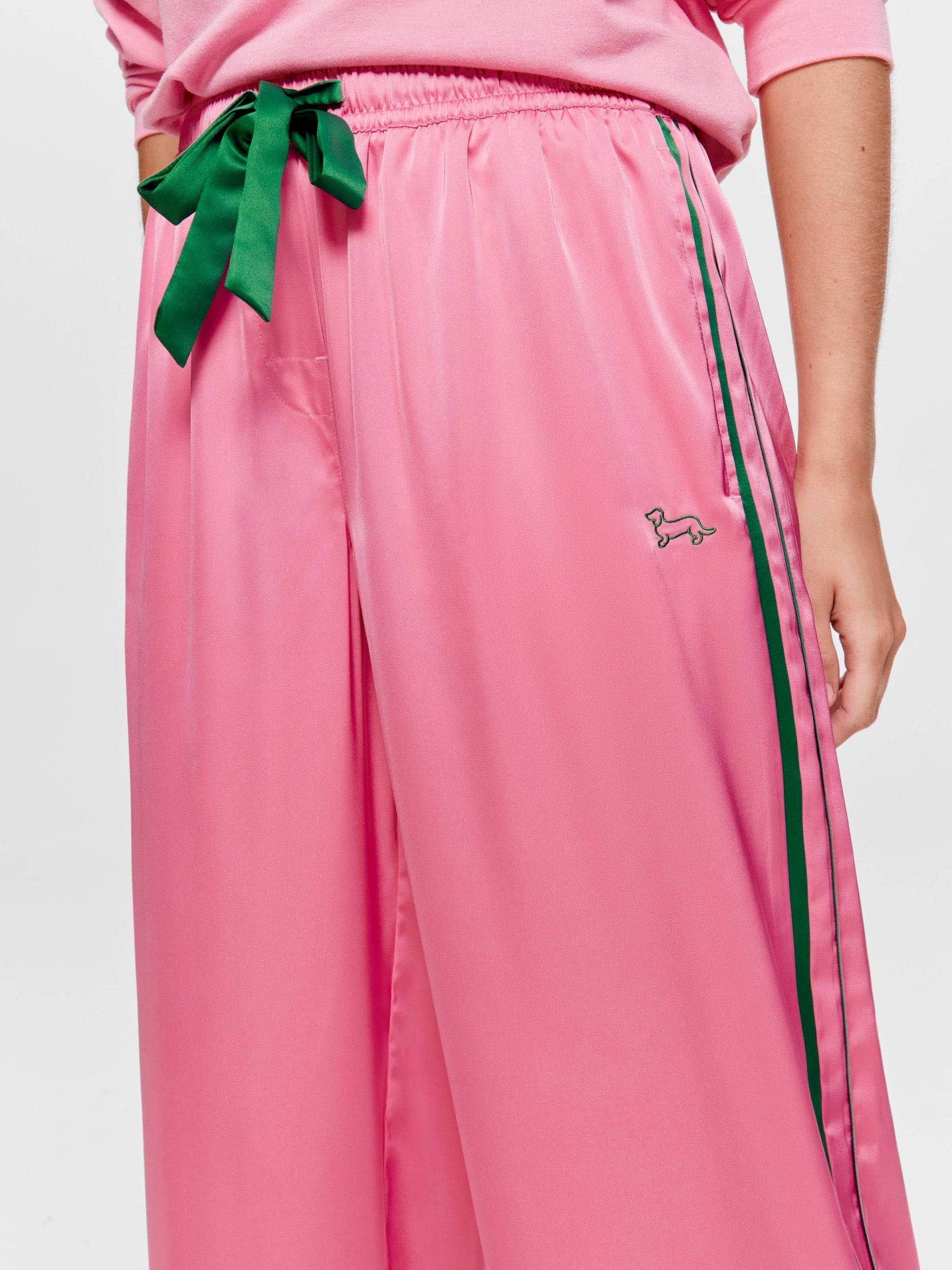 Pink Satin Wide Leg Pj Pant multi
