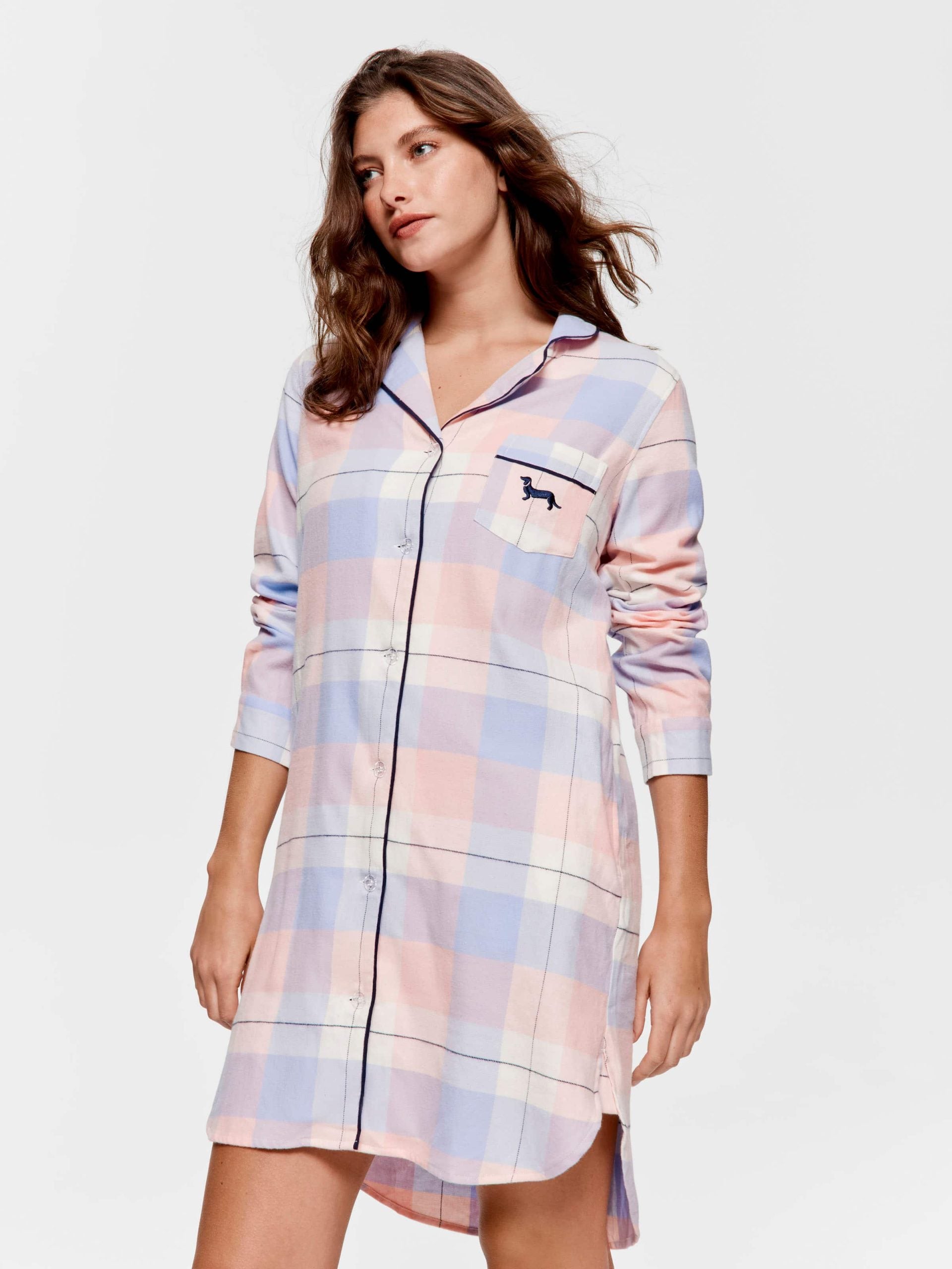 Pastel Buffalo Check Flannelette Nightshirt multi