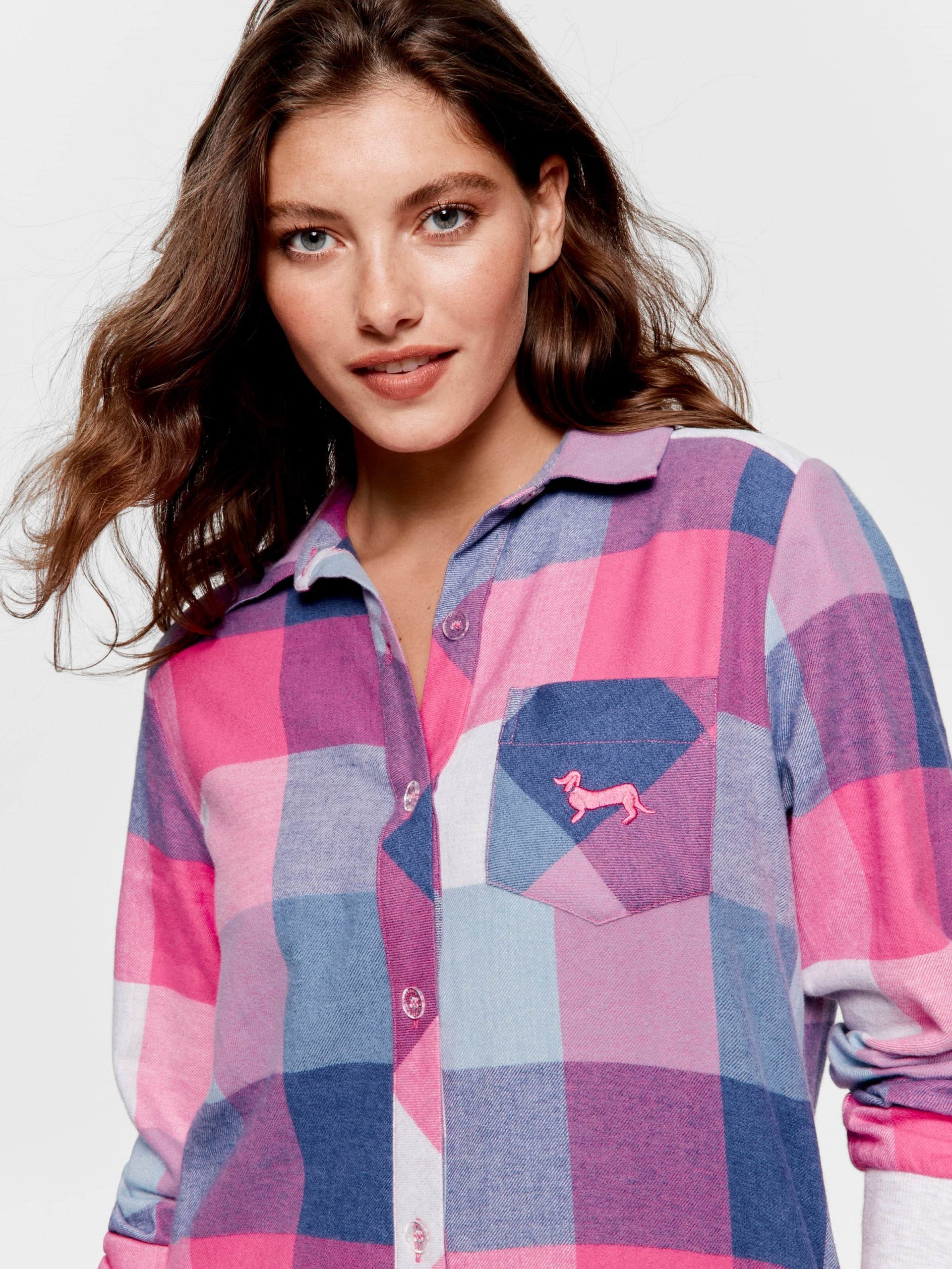 Buffalo Check Flannelette Long Sleeve Nightshirt multi