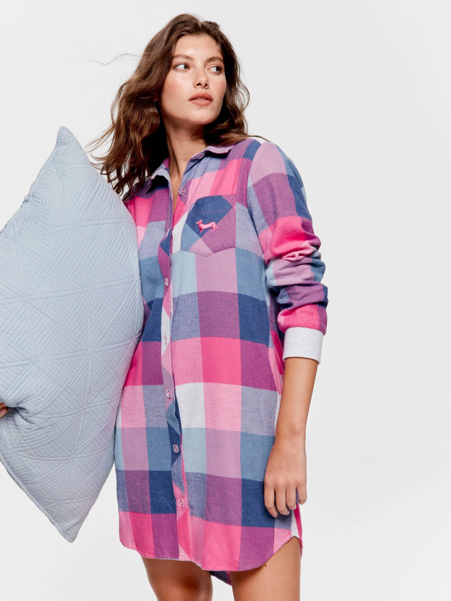 Buffalo Check Flannelette Long Sleeve Nightshirt multi
