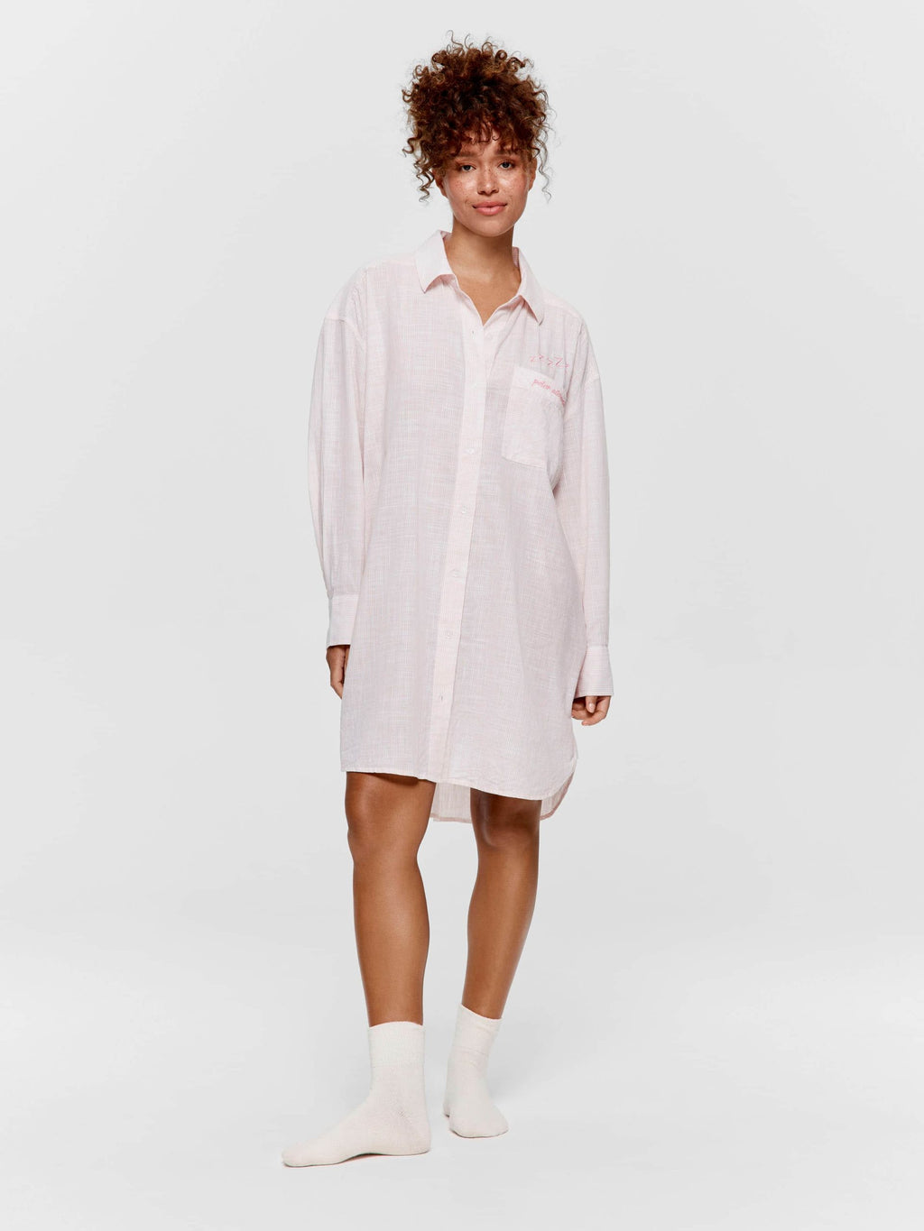 Stripe 100% Cotton Long Sleeve Nightshirt multi
