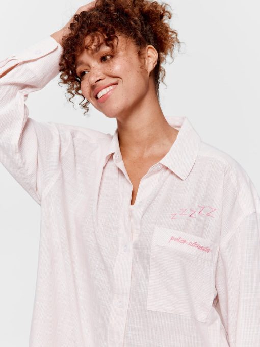 Stripe 100% Cotton Long Sleeve Nightshirt multi