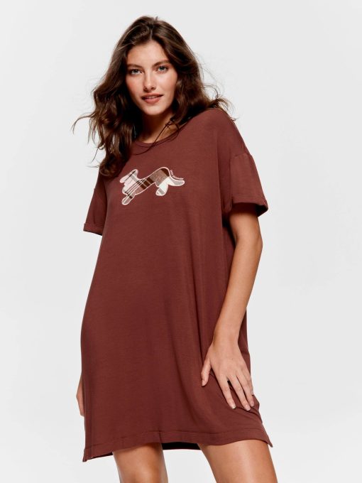Chocolate Applique Penny Sleep Tee chocolate