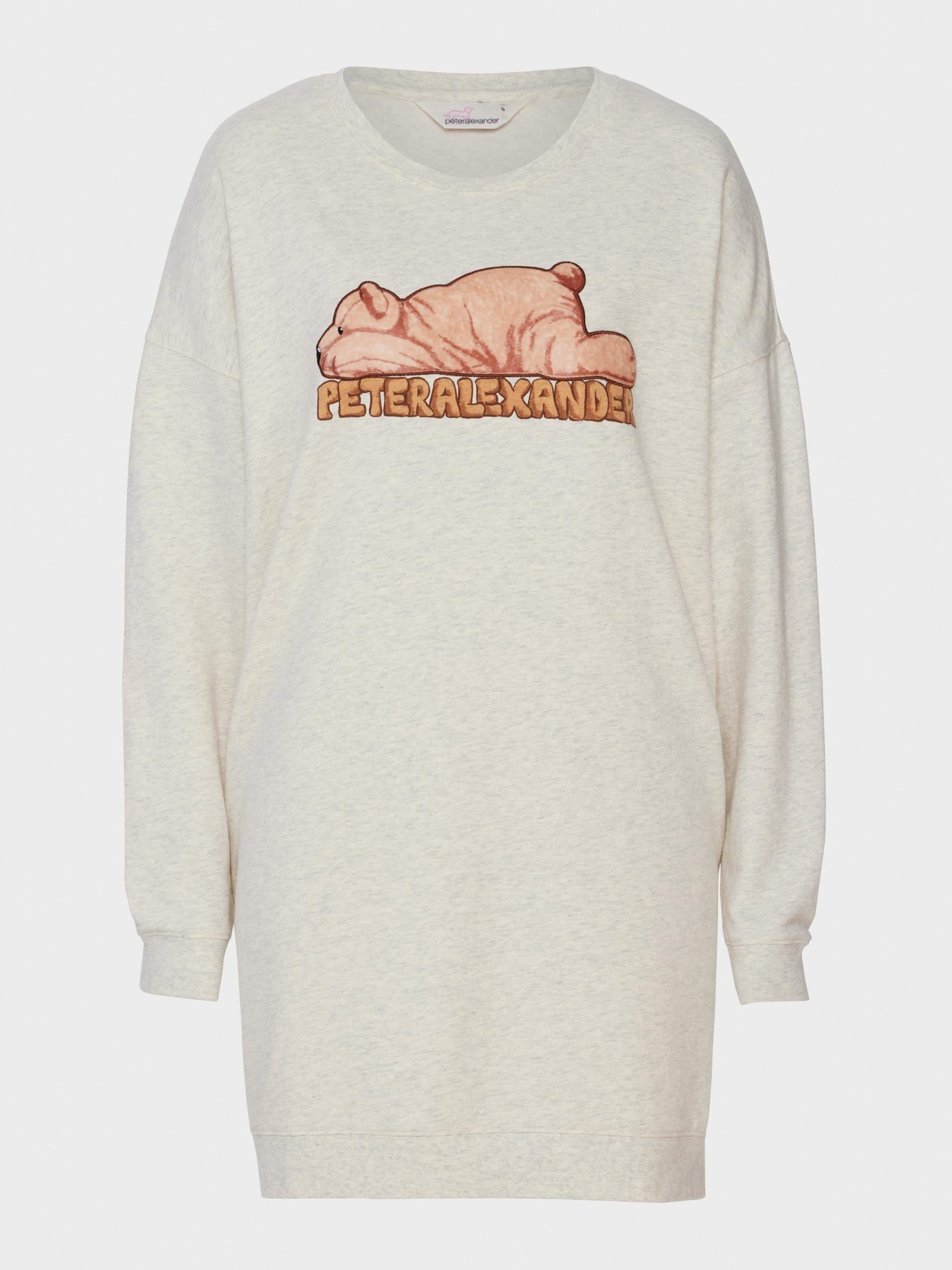 Bear Long Sleeve Sweater Nightie oatmeal