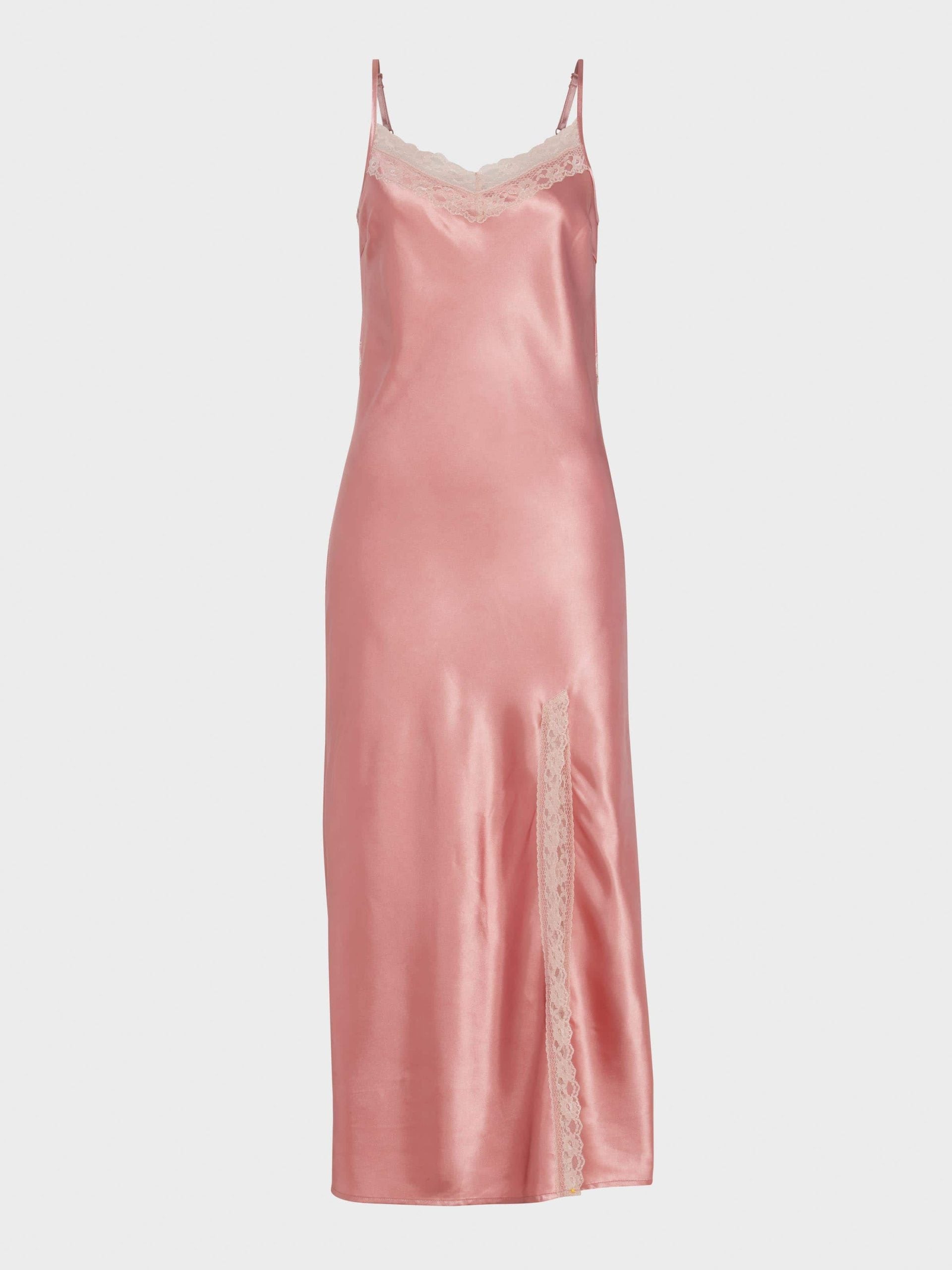 Rose Gold Satin Lace Slip rose