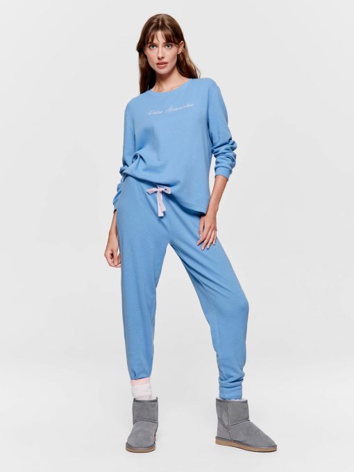 Dusty Blue Easy Waffle Pj Pant blue