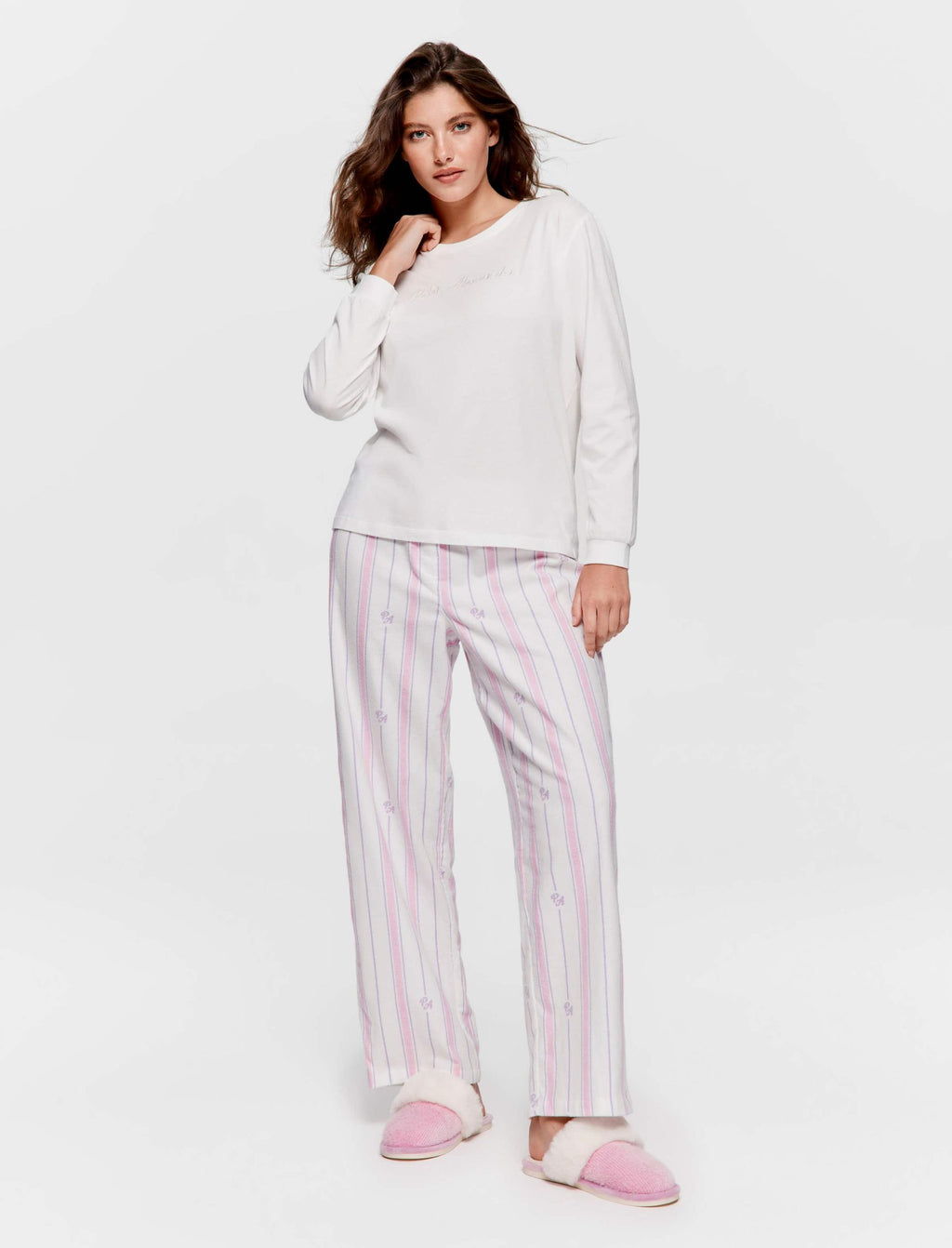 Cream Classic Long Sleeve Top cream