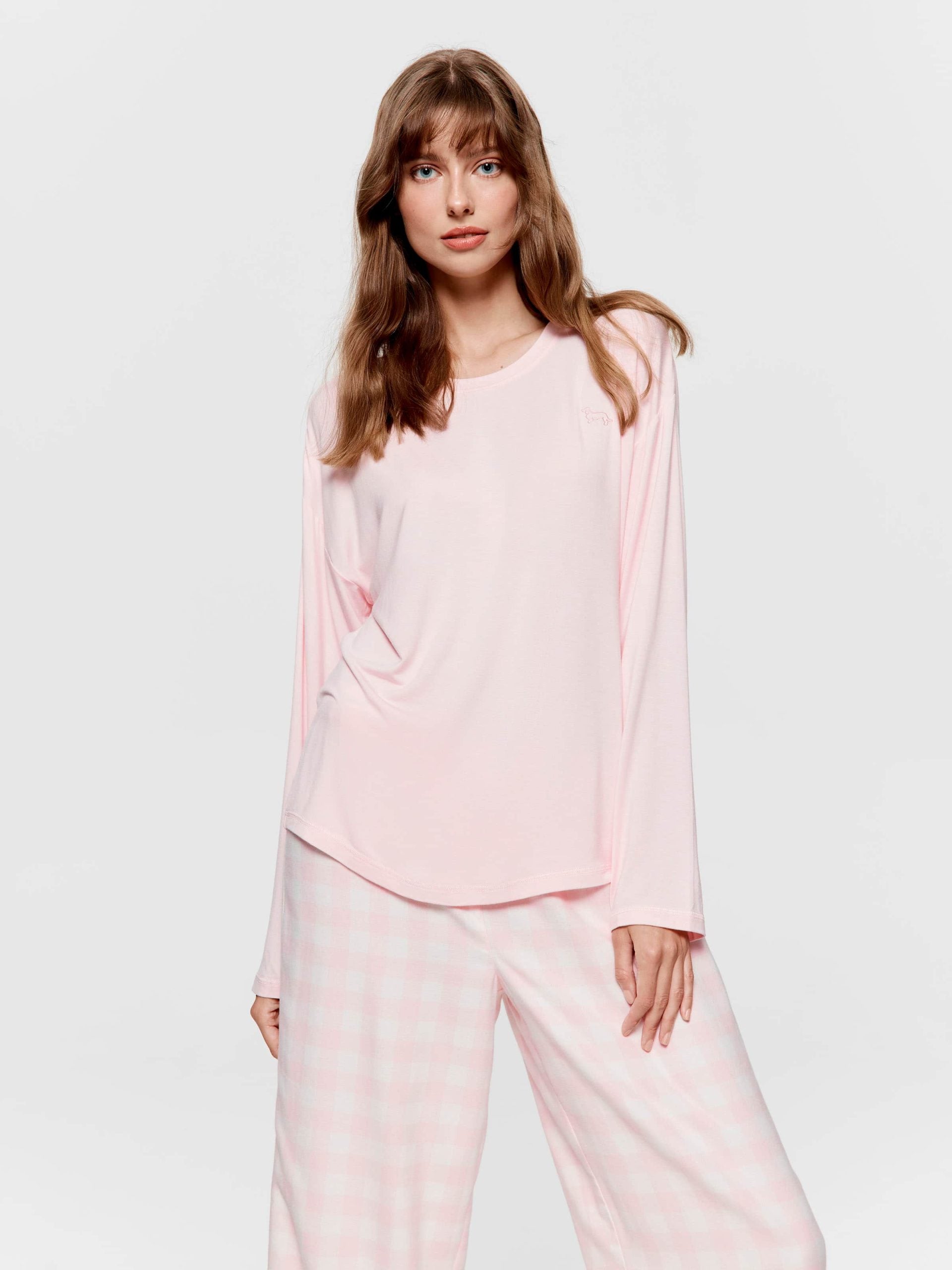 Pink Classic Long Sleeve Top pink