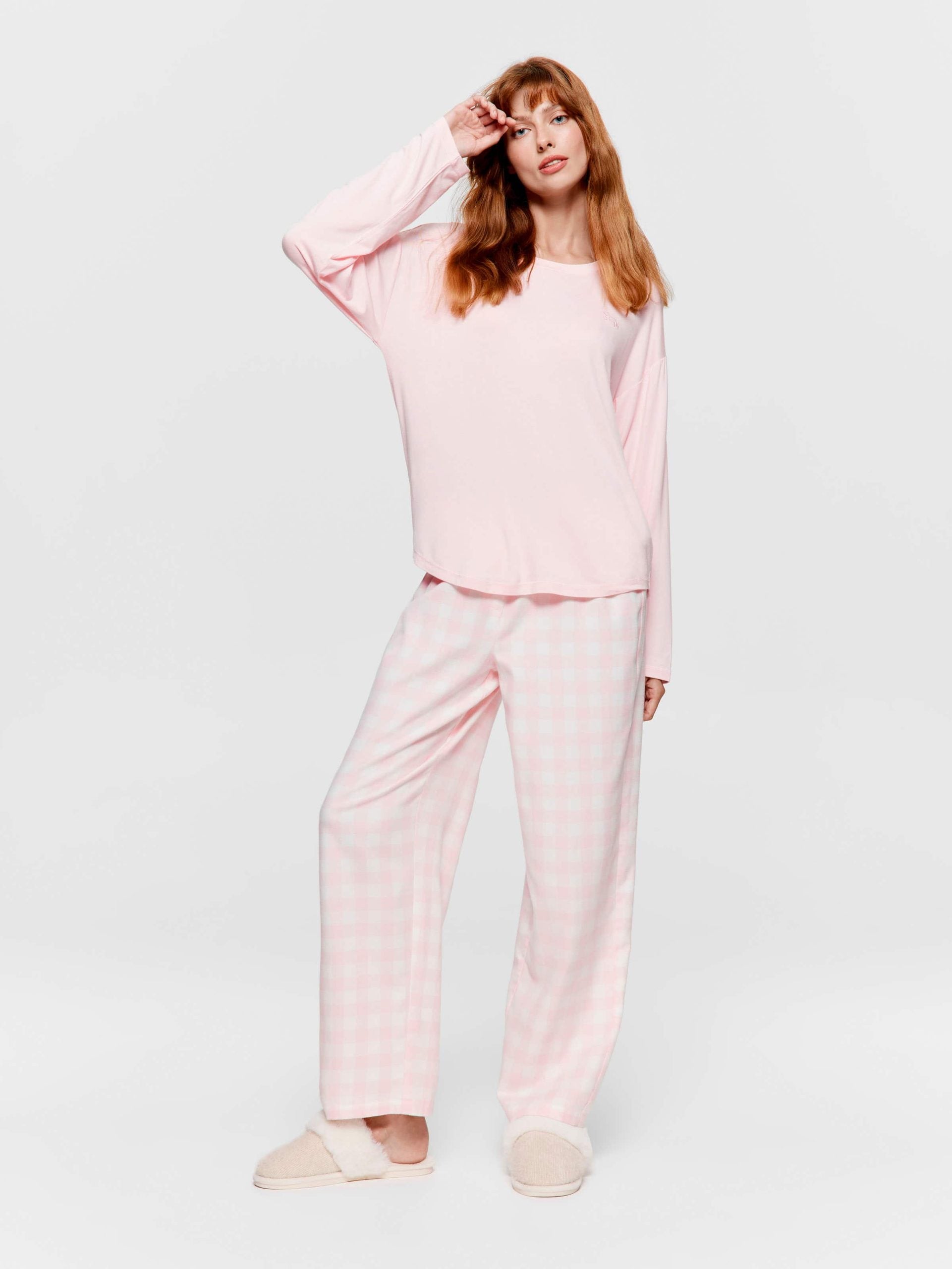 Pink Classic Long Sleeve Top pink