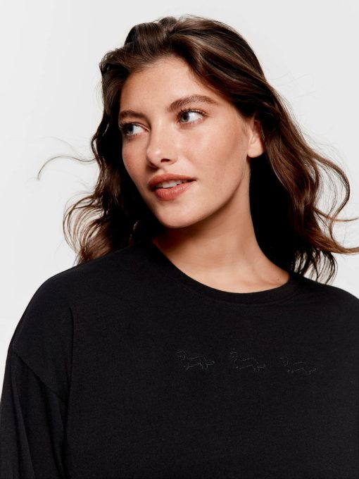 Black Logo Long Sleeve Top black