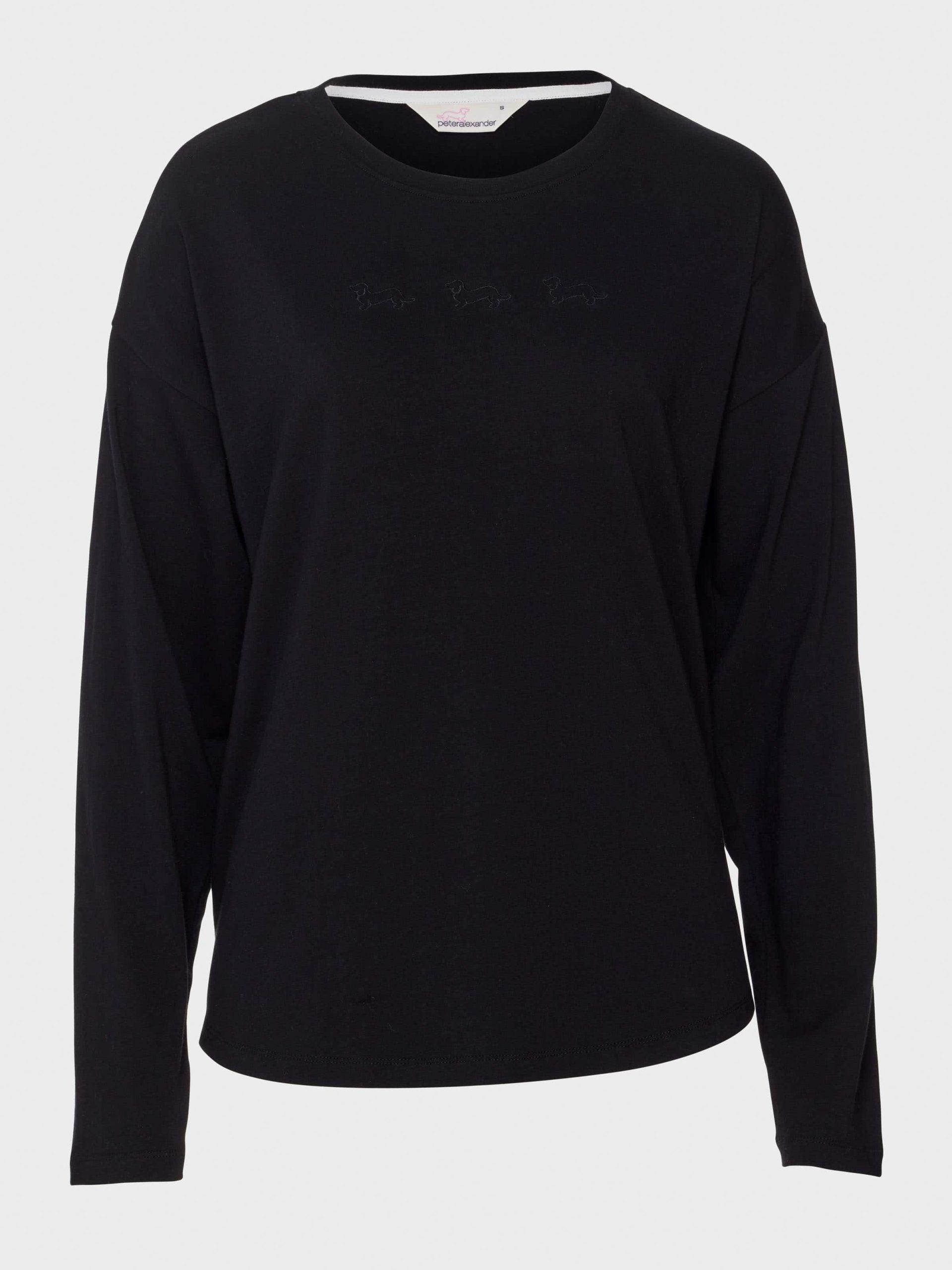 Black Logo Long Sleeve Top black
