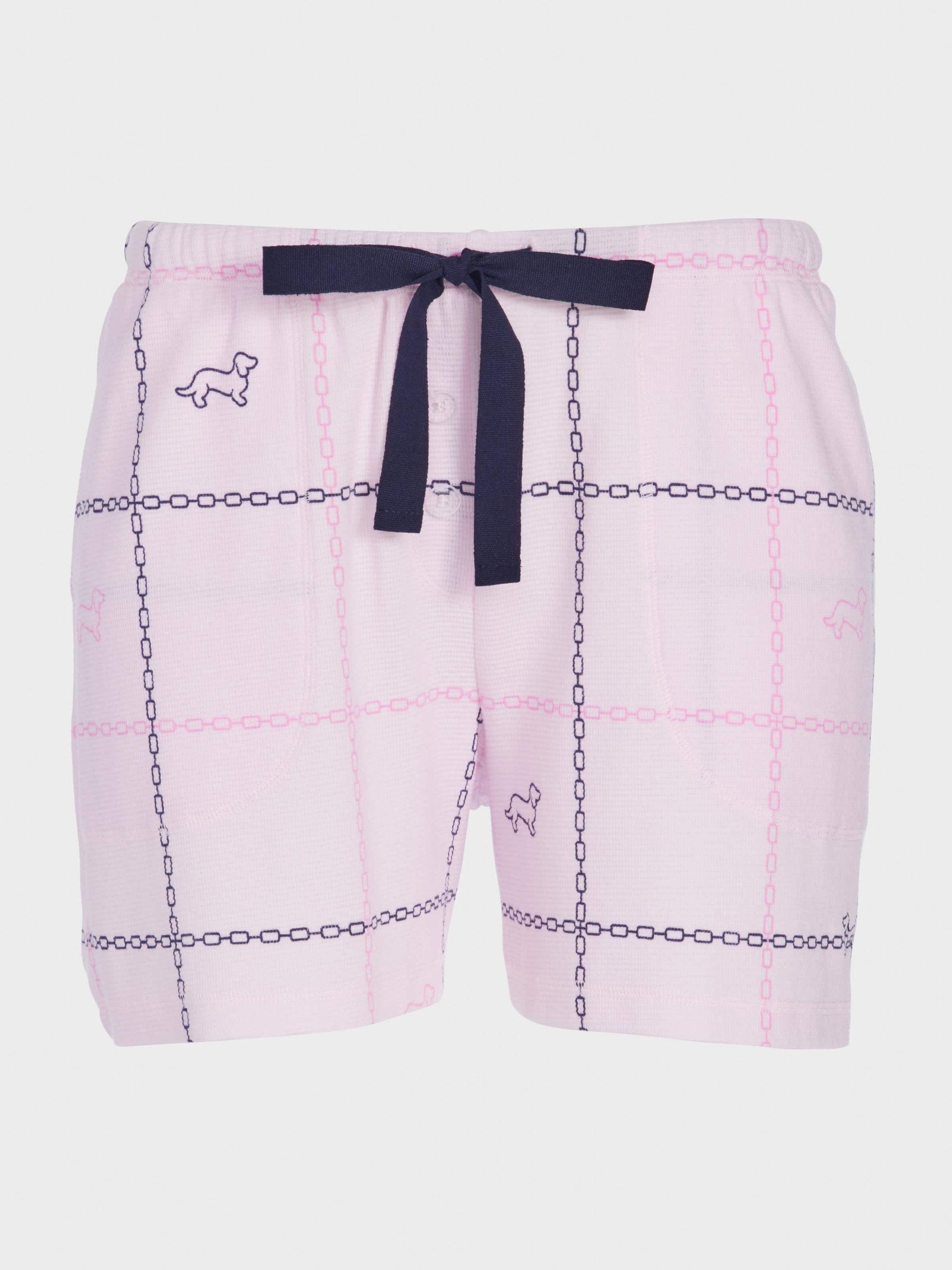 Pink Windowpane Waffle Mid Short multi