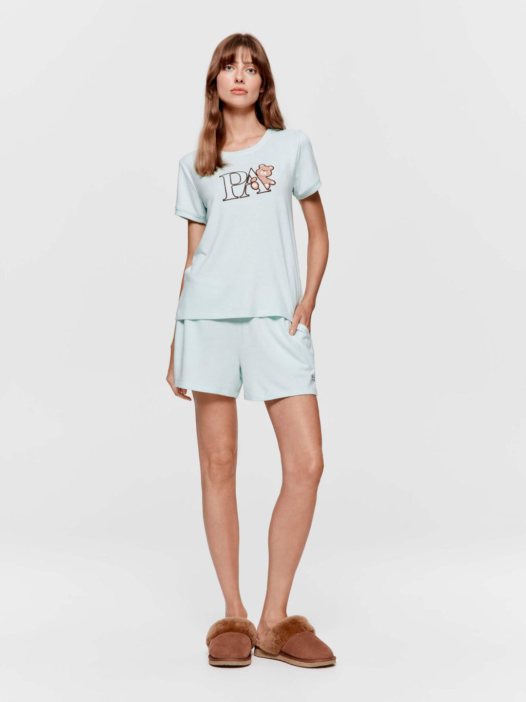 Mint Plush Logo Teddy Tee mint
