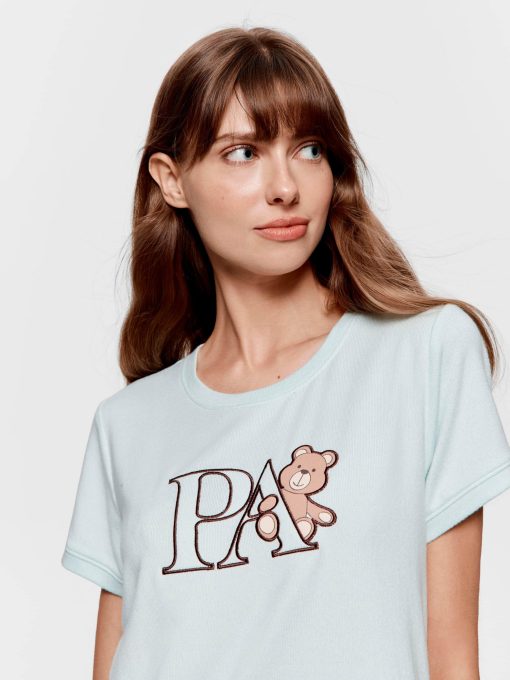 Mint Plush Logo Teddy Tee mint