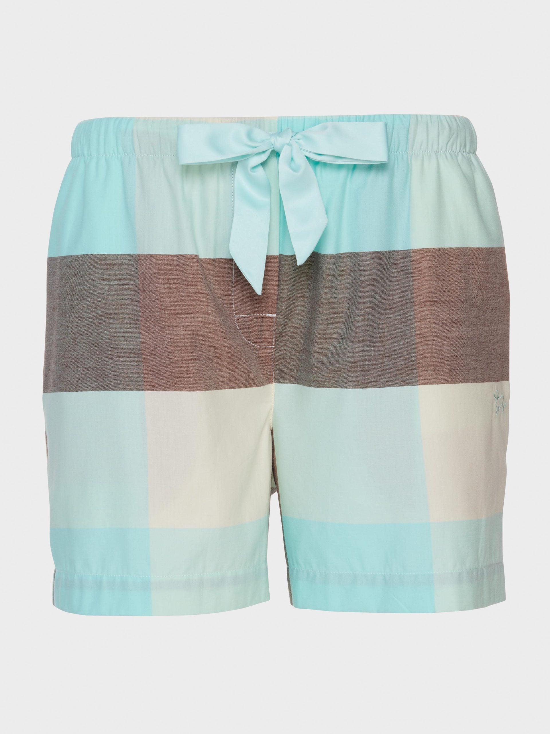 Mint Choc Check 100% Cotton Mid Short multi