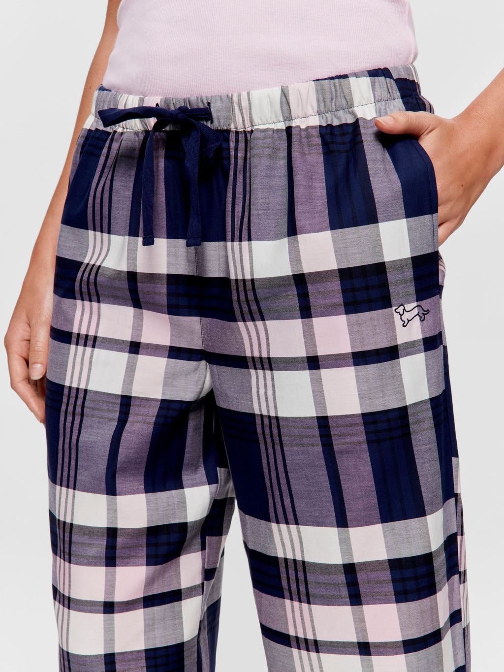 Navy Check 100% Cotton 3/4 Pj Pant multi