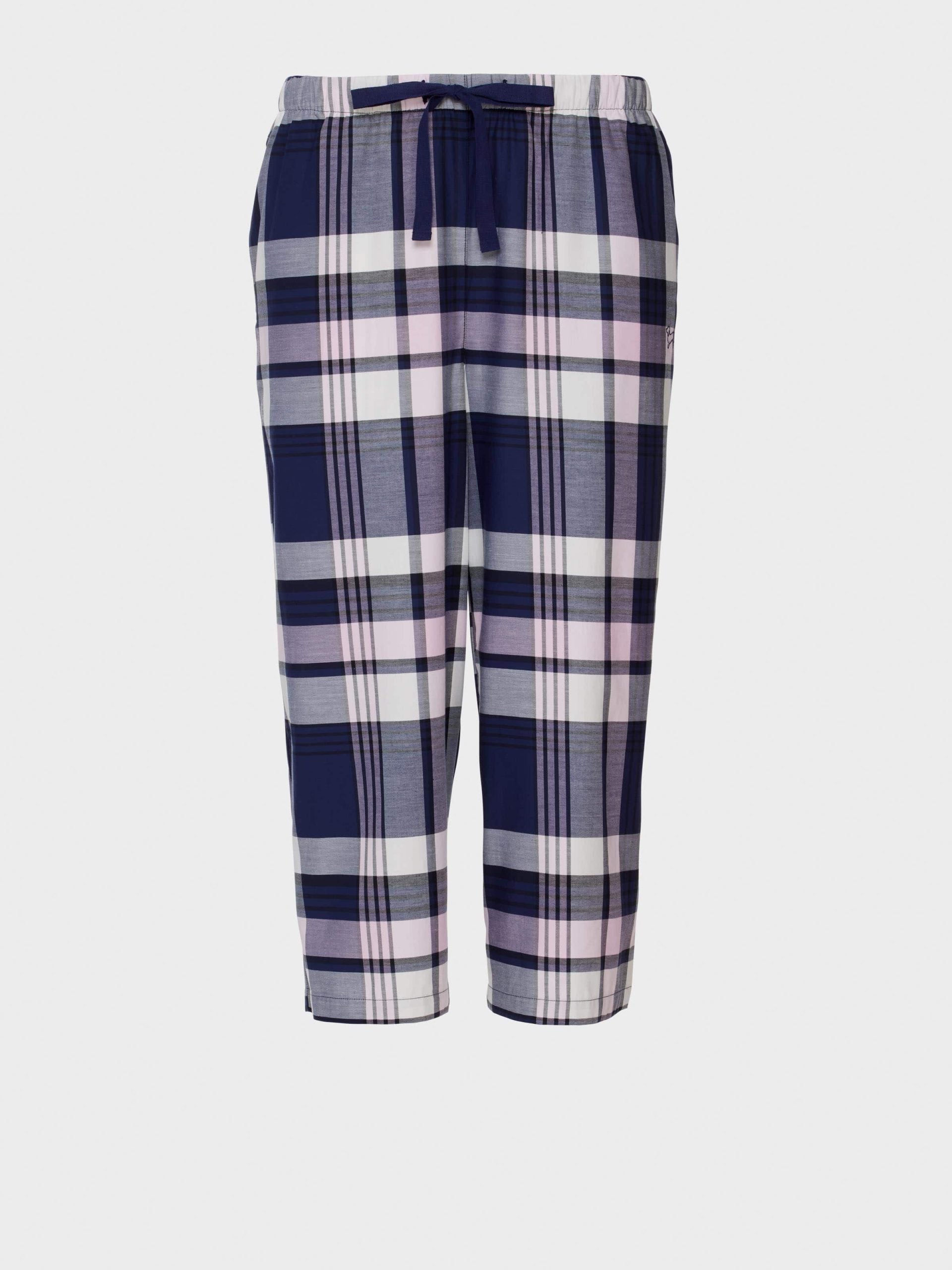 Navy Check 100% Cotton 3/4 Pj Pant multi