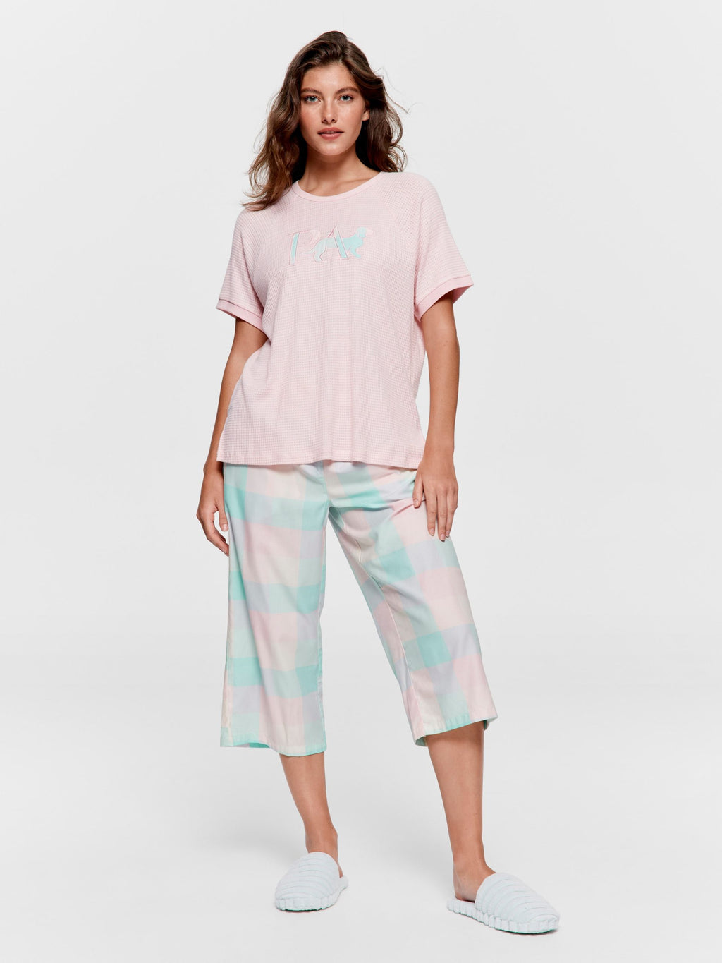 Buffalo Logo Waffle Oversized Tee pink