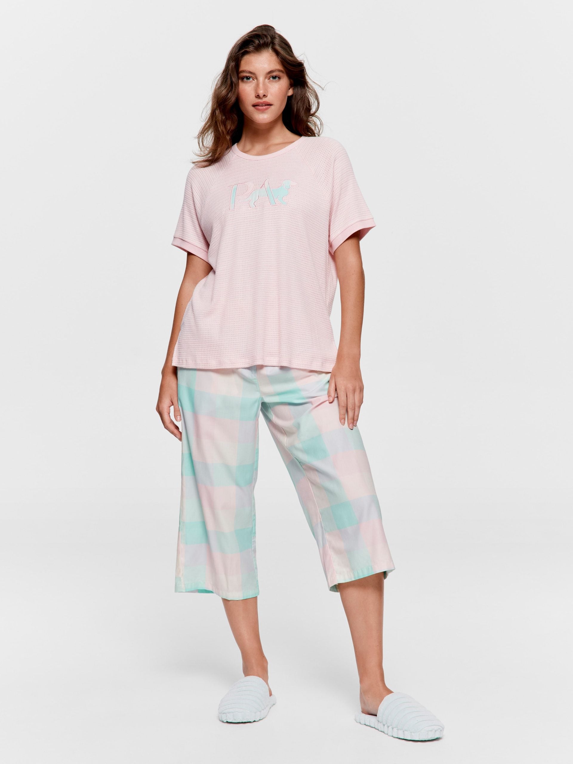 Buffalo Logo Waffle Oversized Tee pink