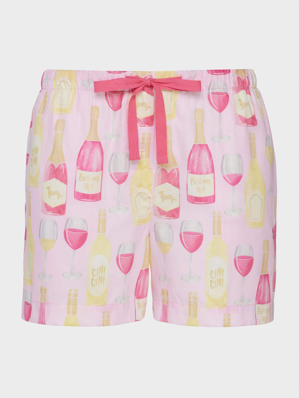 Wine Time 100% Cotton Mid Short multi