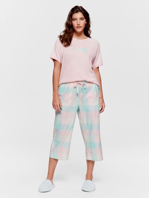 Pink Buffalo Check 100% Cotton 3/4 Pj Pant multi