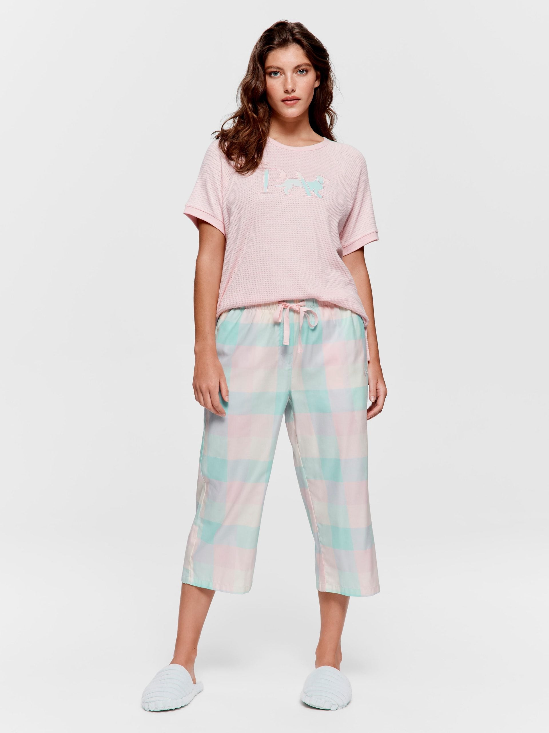 Pink Buffalo Check 100% Cotton 3/4 Pj Pant multi