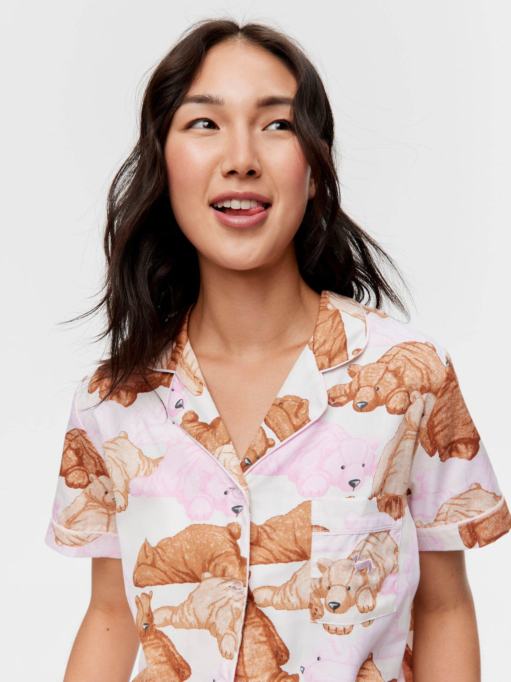 Pastel Bears 100% Cotton Shortie Pj Set multi