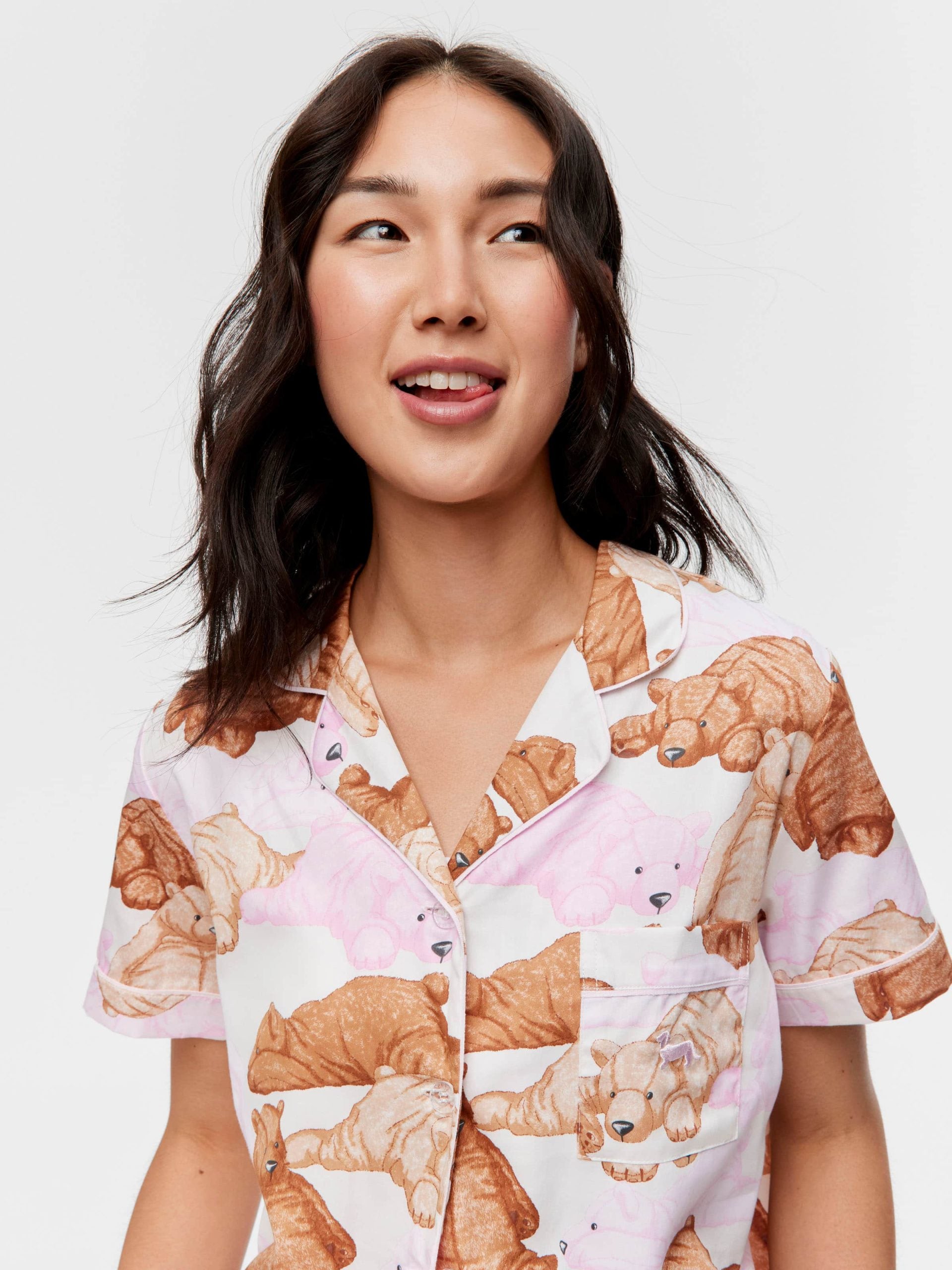 Pastel Bears 100% Cotton Shortie Pj Set multi
