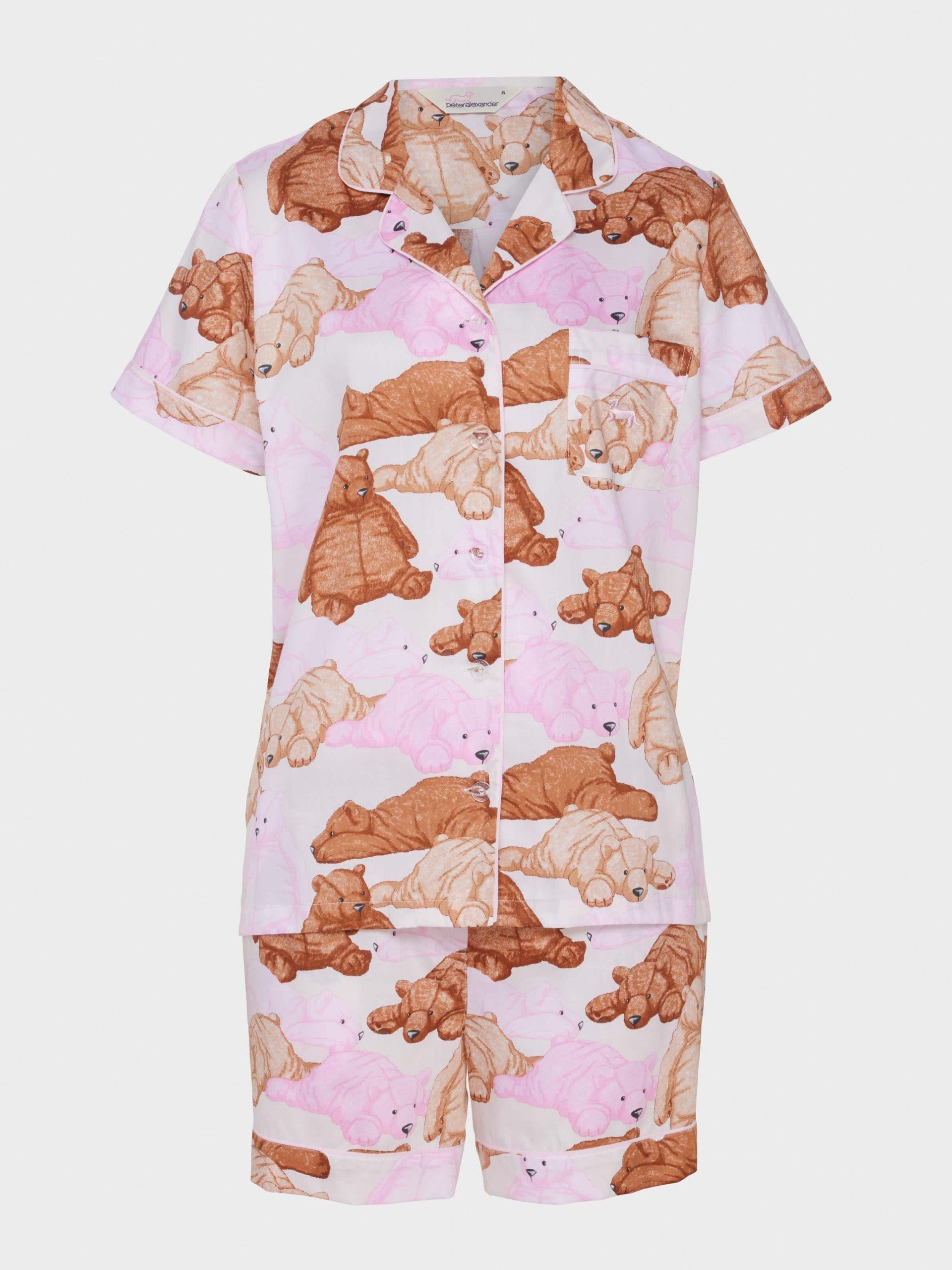 Pastel Bears 100% Cotton Shortie Pj Set multi