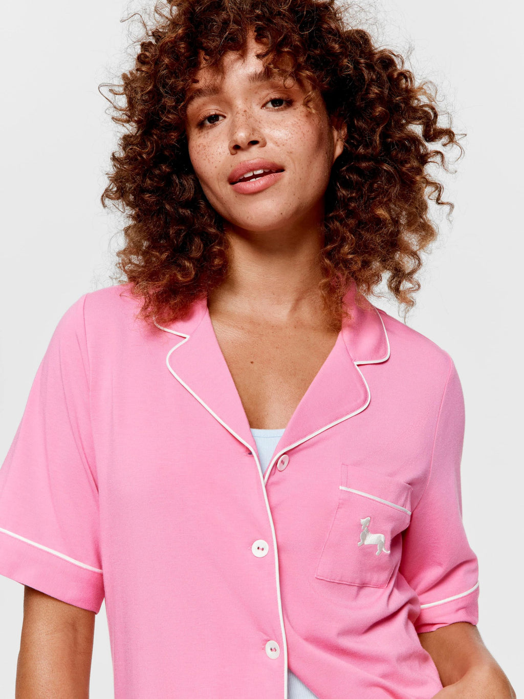 Hot Pink Bamboo Jersey Shortie Pj Set pink