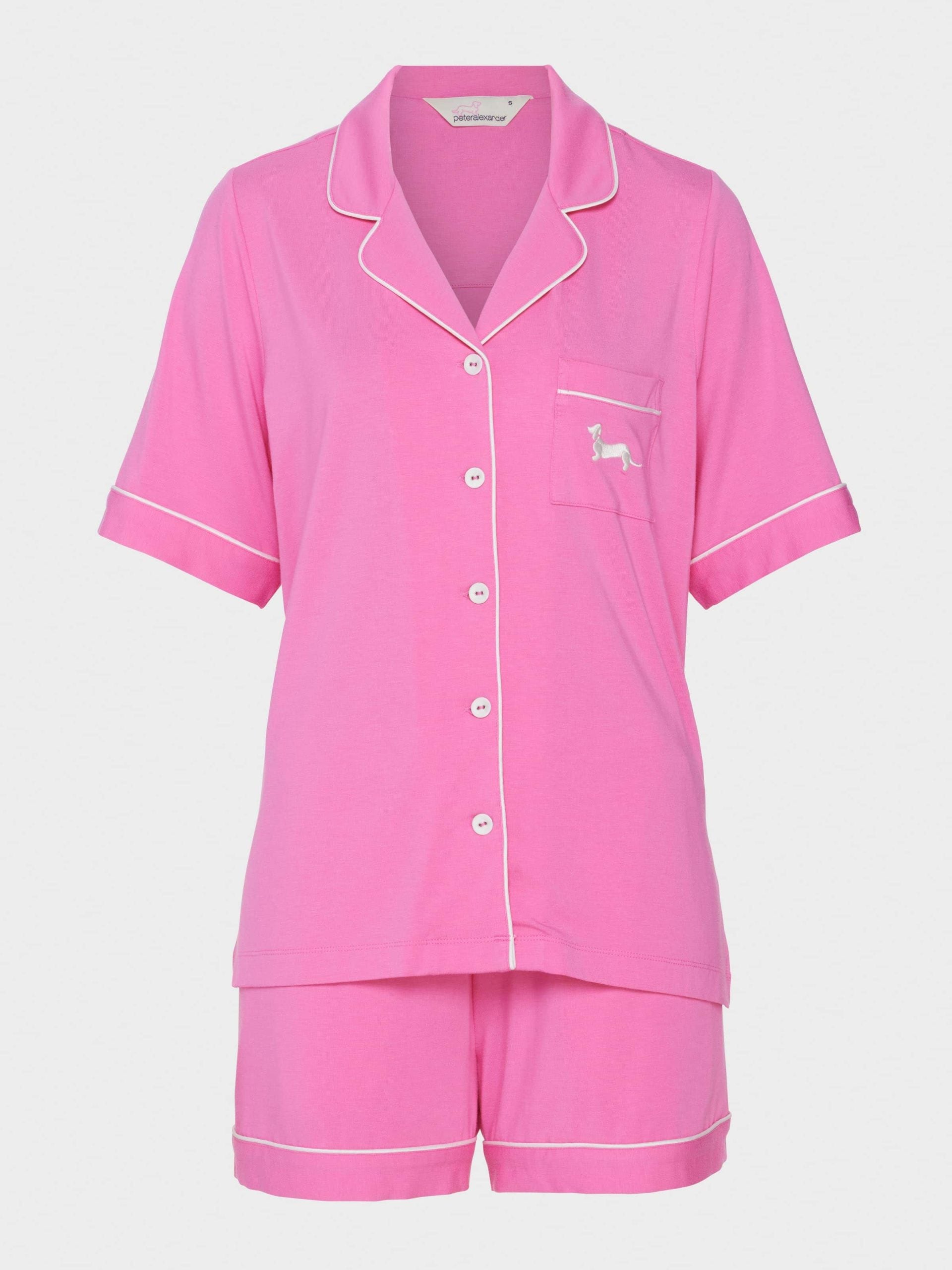 Hot Pink Bamboo Jersey Shortie Pj Set pink