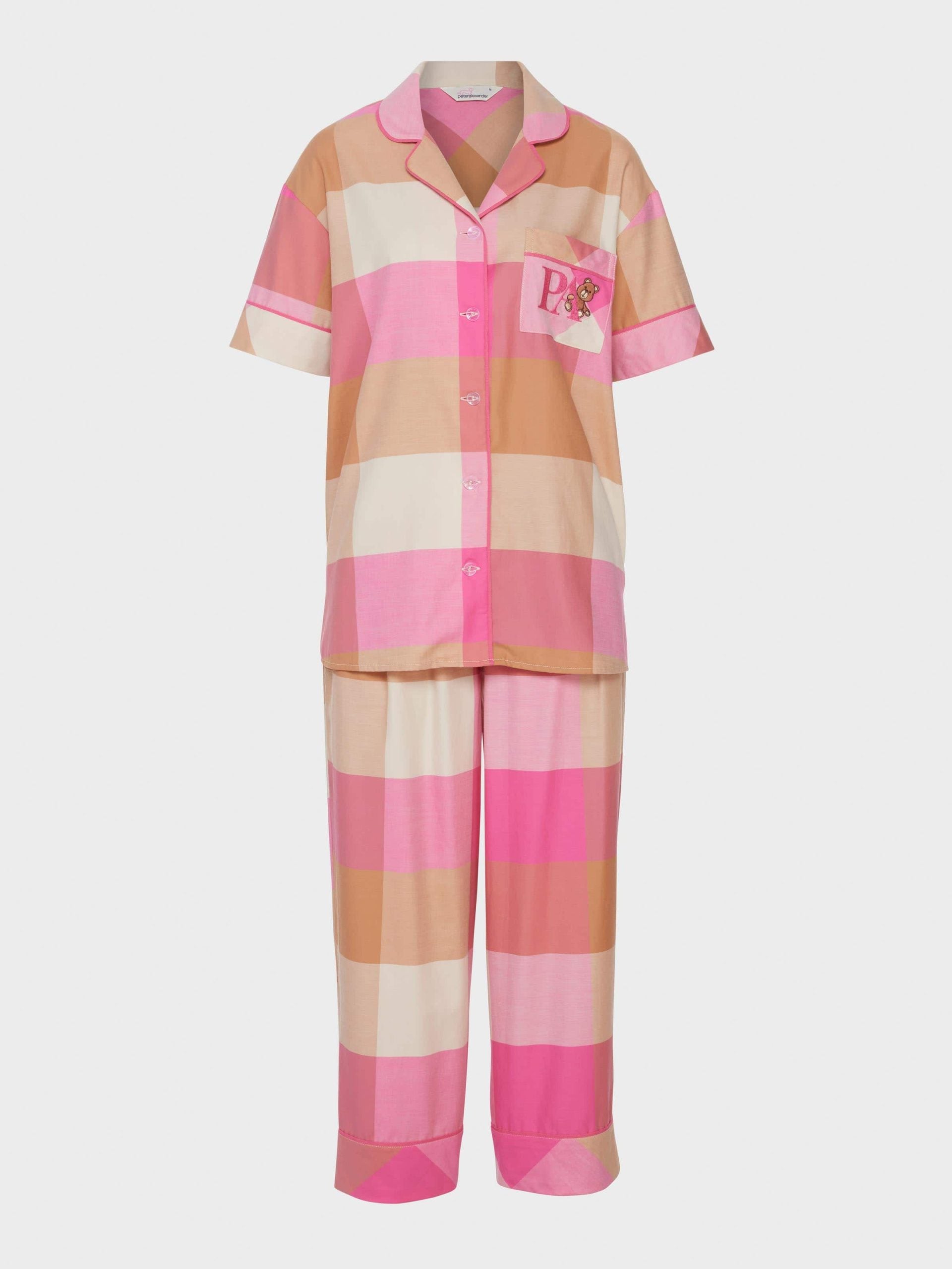 Pink & Caramel Buffalo Check 100% Cotton Pj Set multi