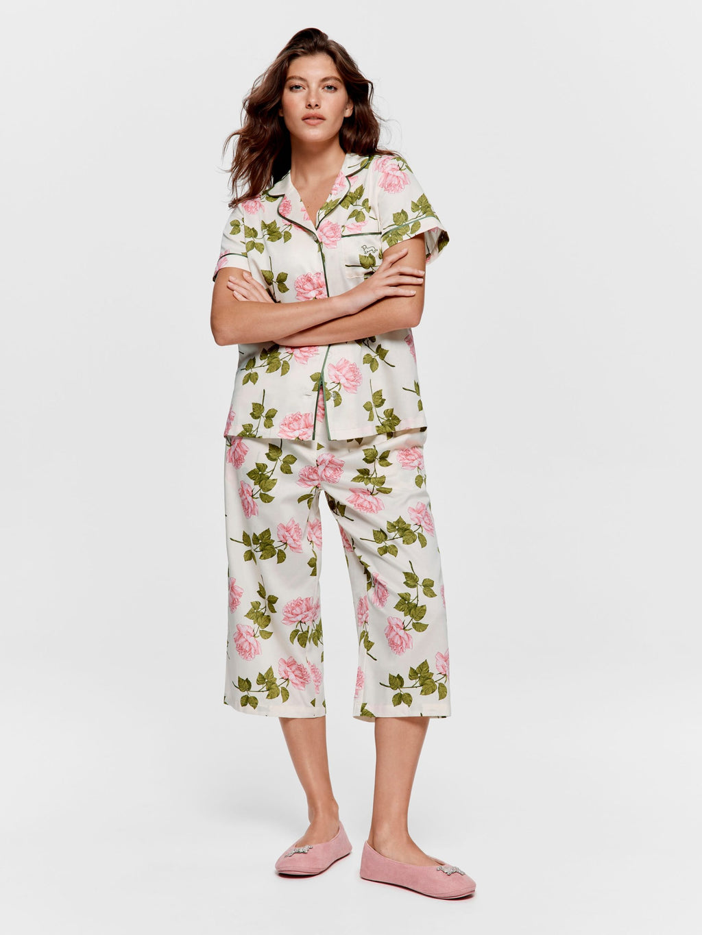 Pretty Rose Soft Cotton 3/4 Pj Set multi