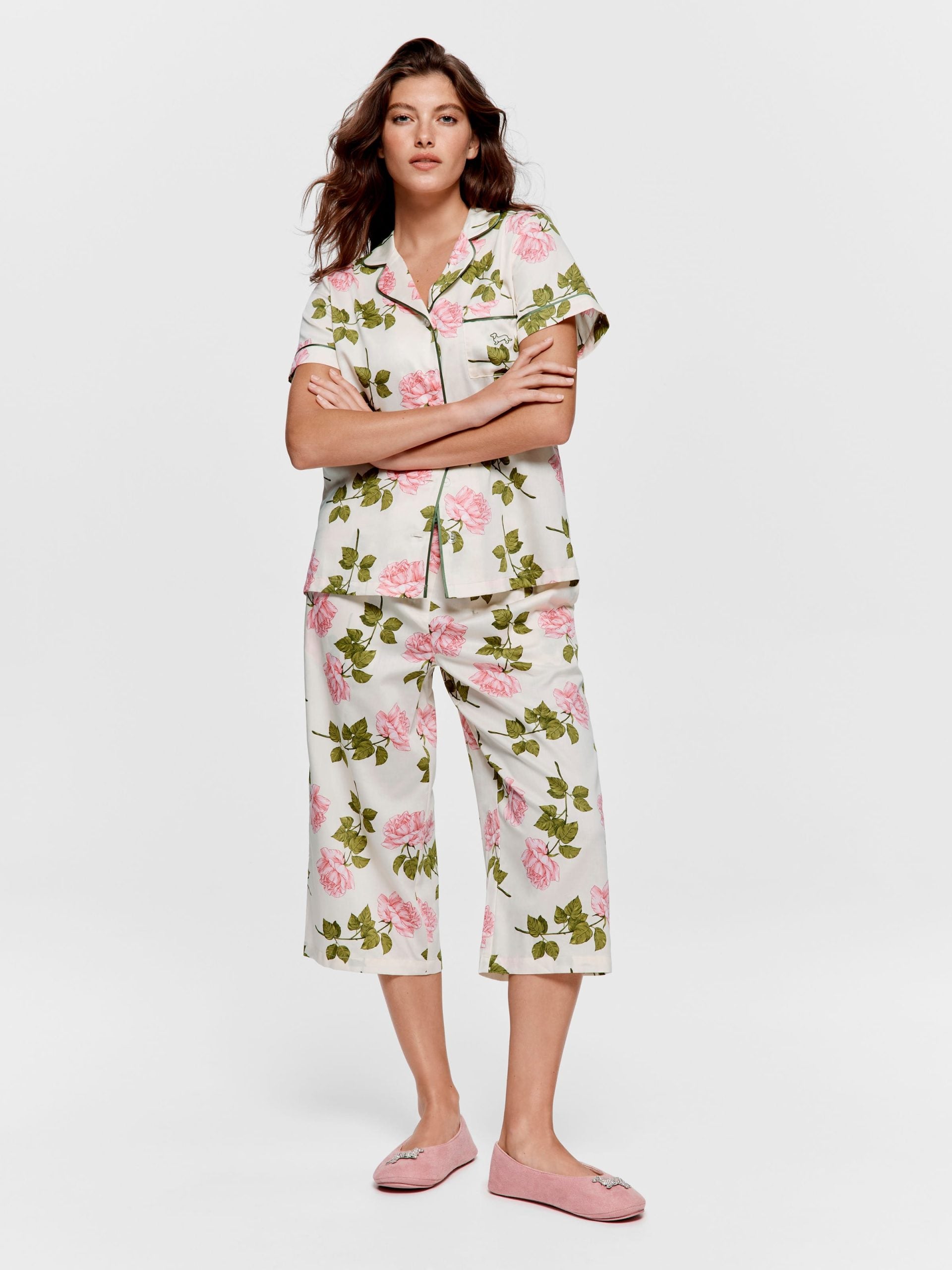 Pretty Rose Soft Cotton 3/4 Pj Set multi