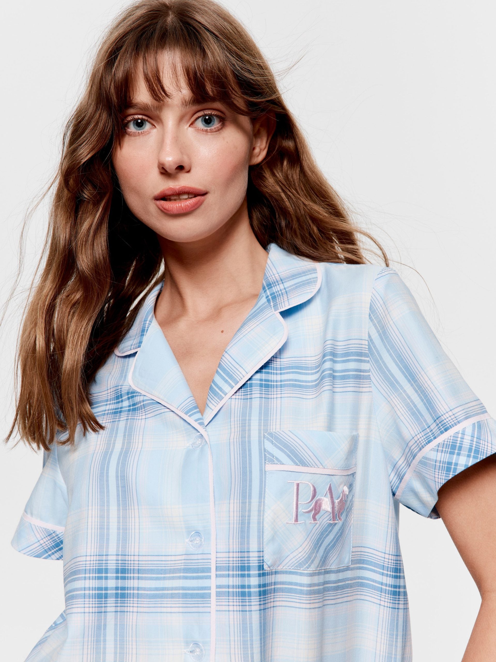 Blue Check 100% Cotton Pj Set multi