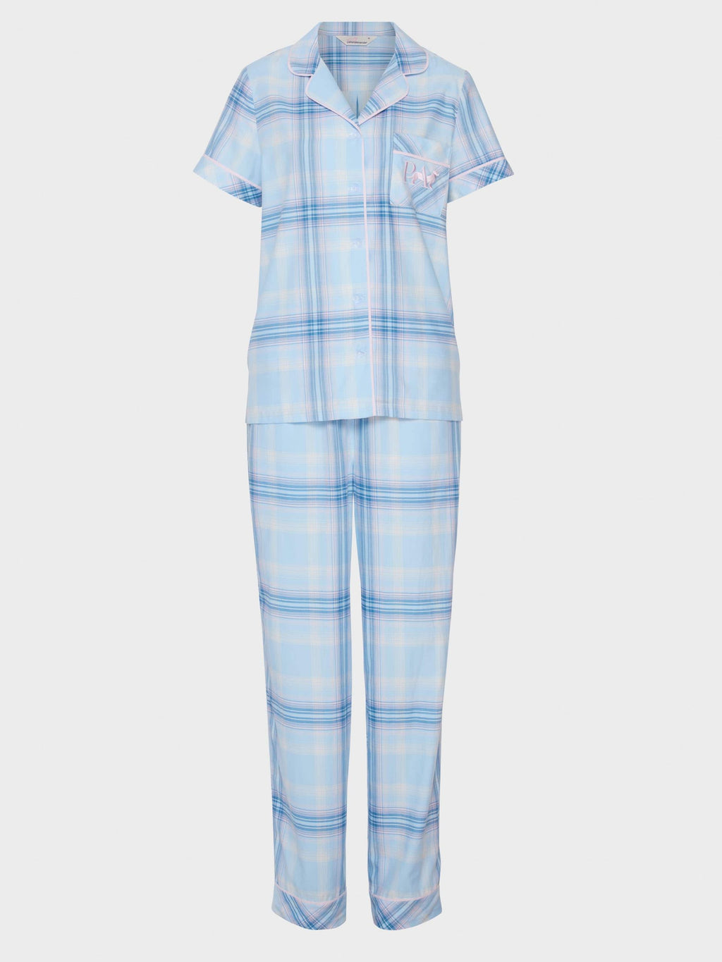 Blue Check 100% Cotton Pj Set multi