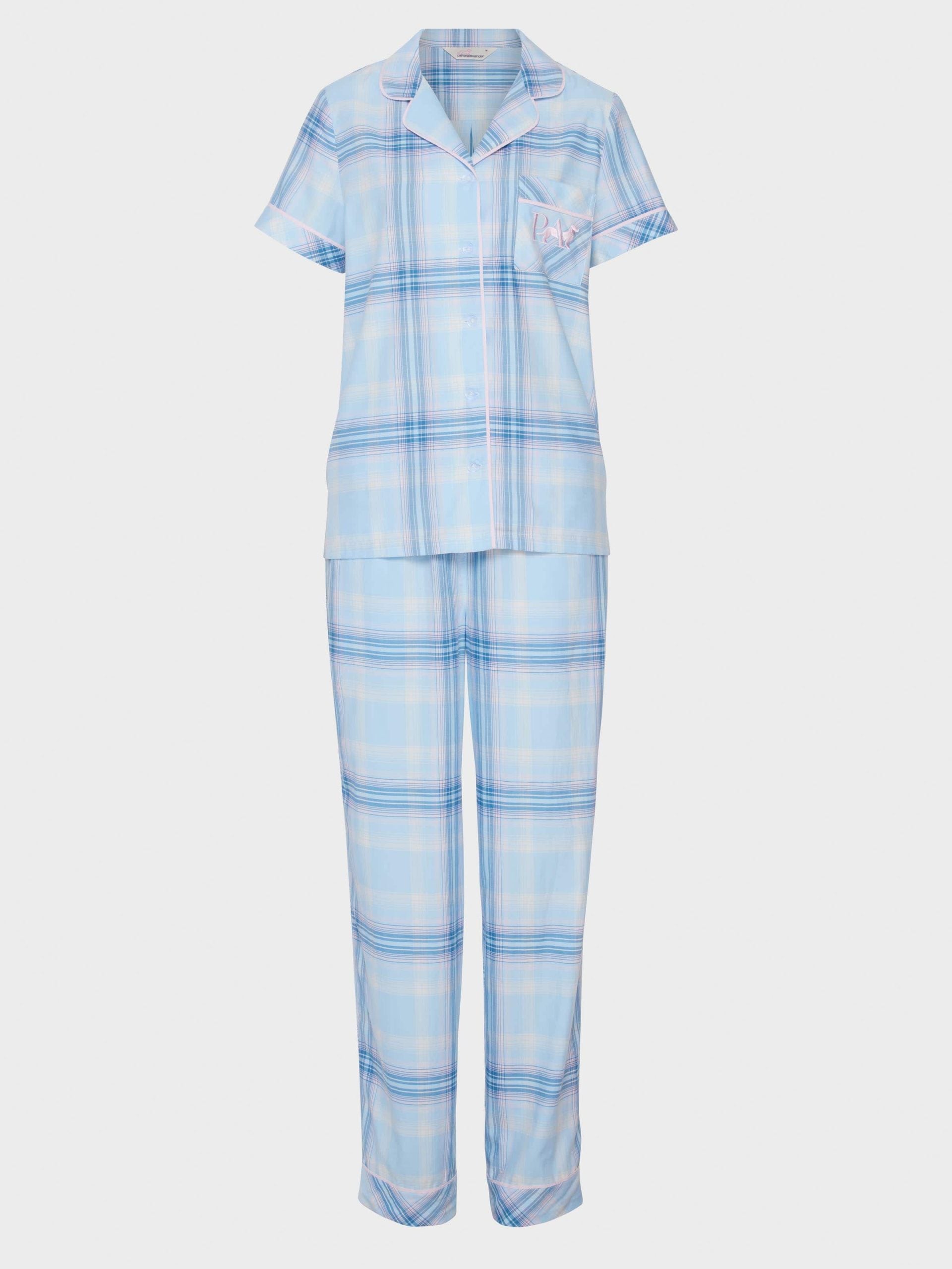 Blue Check 100% Cotton Pj Set multi
