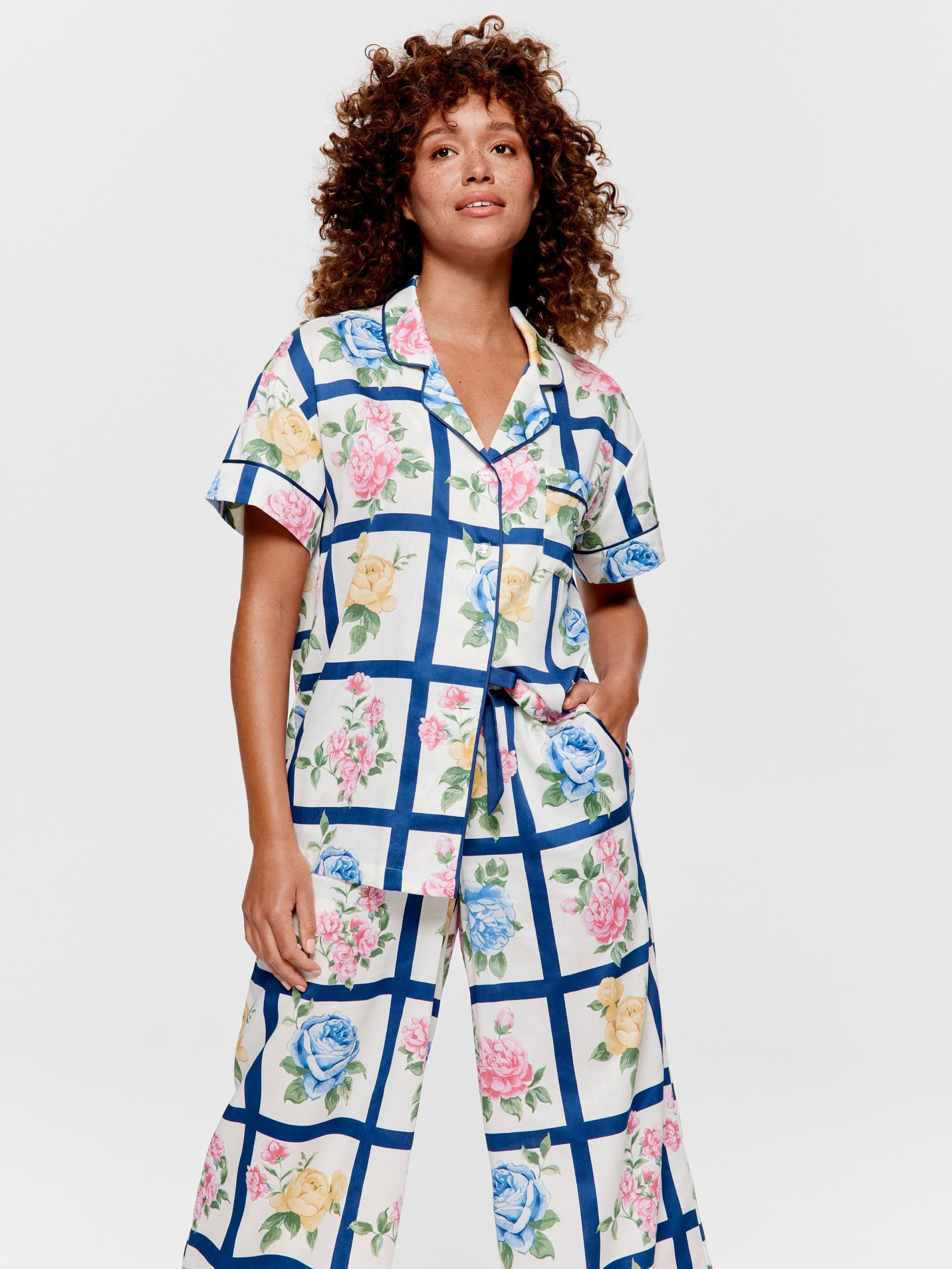 Botanical Tile Soft Cotton Pj Set multi