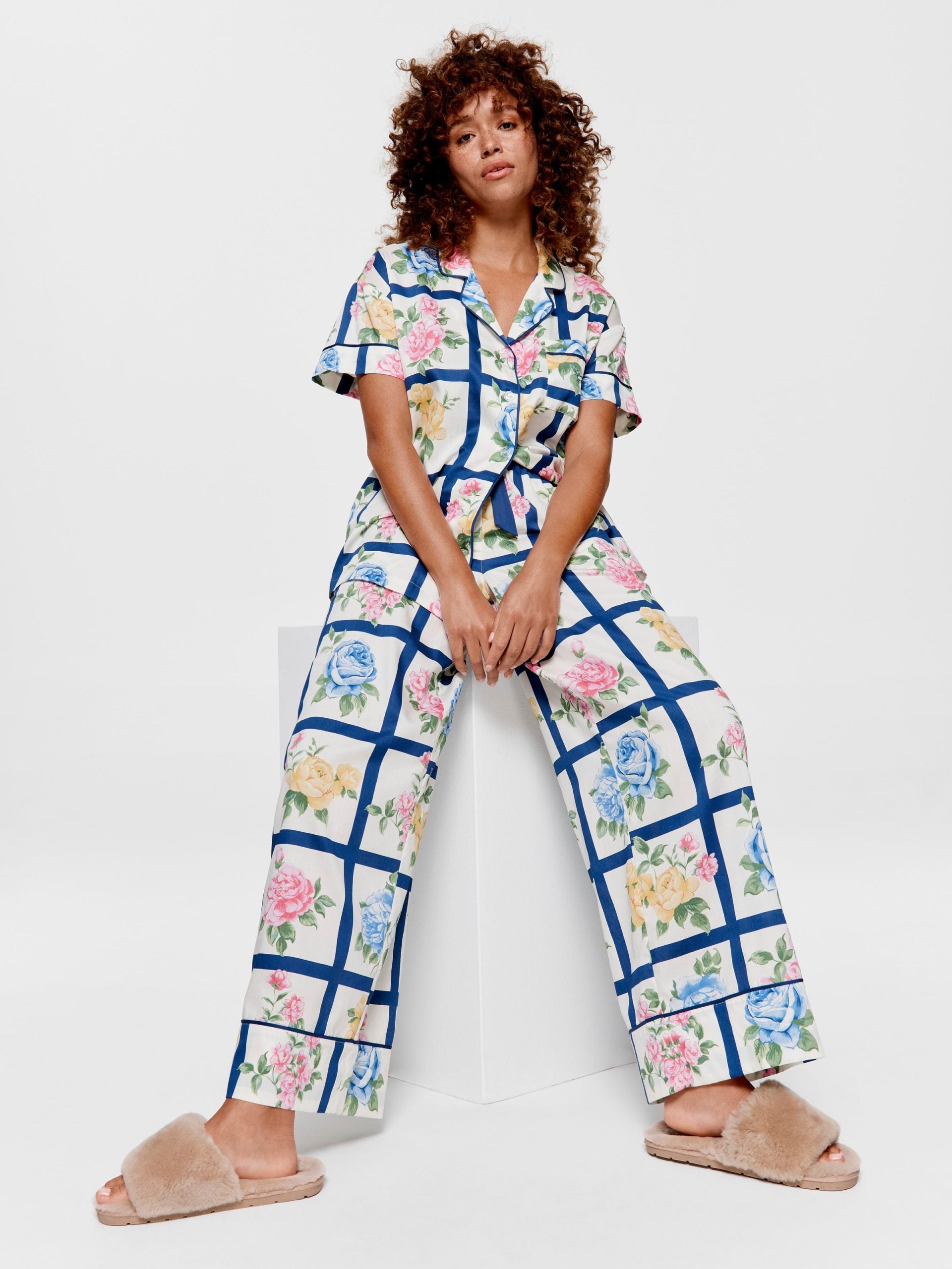Botanical Tile Soft Cotton Pj Set multi